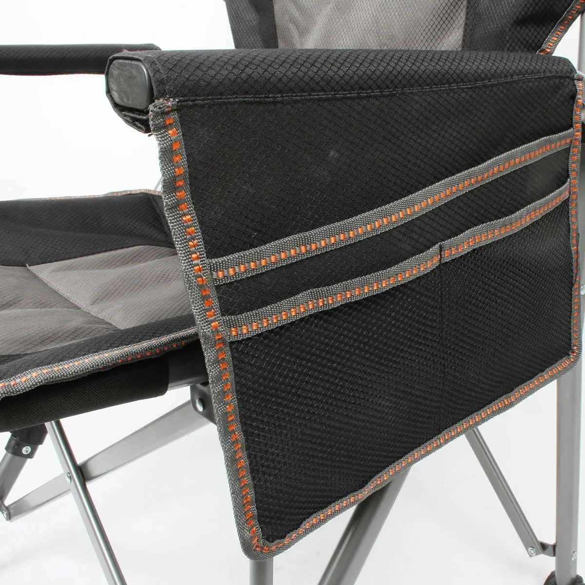 Cheynes Solid Arm Chair with Pocket & Self-Levelling Feet for Camping & Events (Folding Chair + Carry Bag)