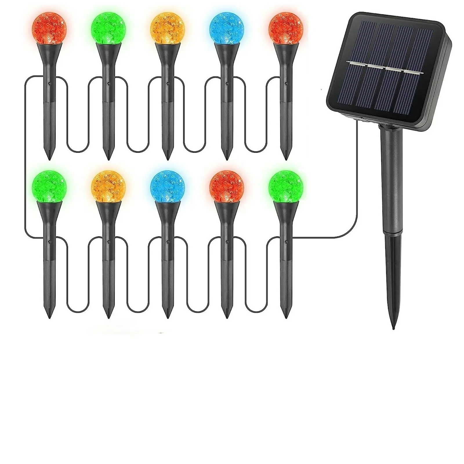 Upgrade Solar Christmas Garden Lights, 10 LEDs Outdoor Pathway Lights, Waterproof Landscape Stake Decoration