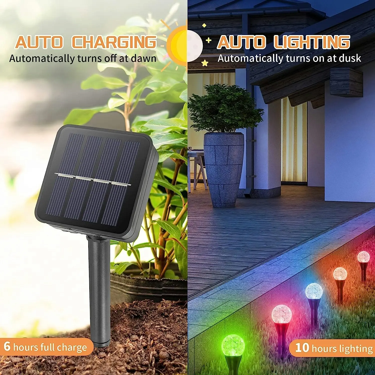 Upgrade Solar Christmas Garden Lights, 10 LEDs Outdoor Pathway Lights, Waterproof Landscape Stake Decoration