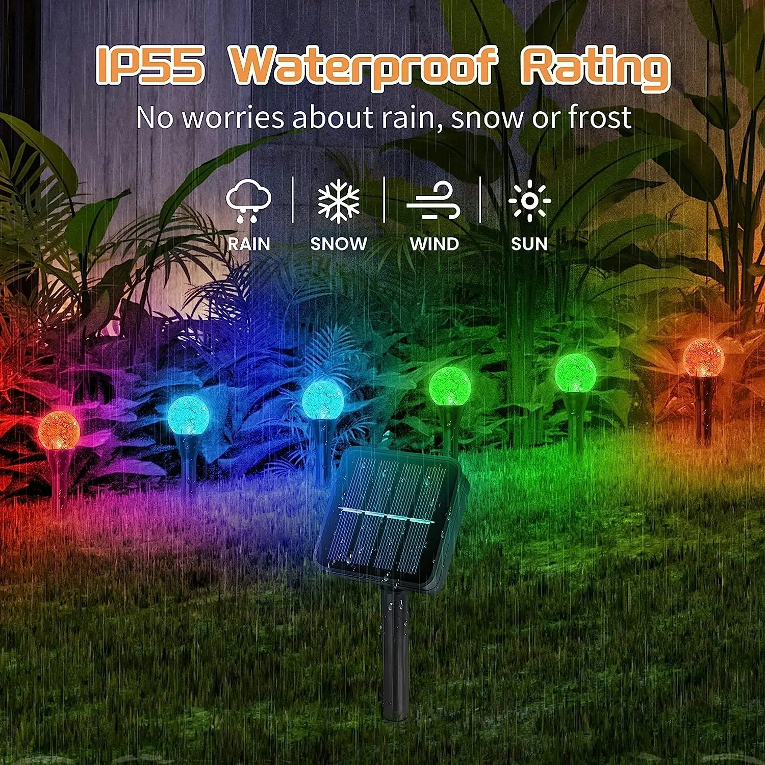 Upgrade Solar Christmas Garden Lights, 10 LEDs Outdoor Pathway Lights, Waterproof Landscape Stake Decoration