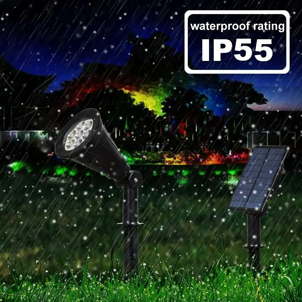 Solar Spotlights LED Color Changing Outdoor Security Lights Auto On/Off 2 Pack