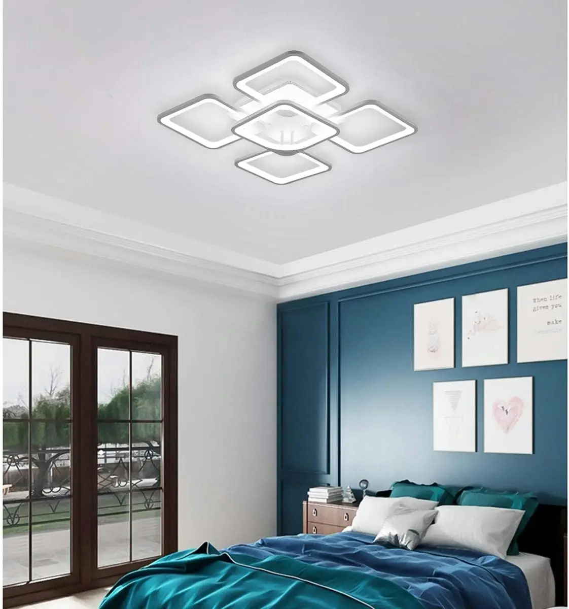 LED Modern Ceiling Light, Square Shape, 72W, Cool (White)