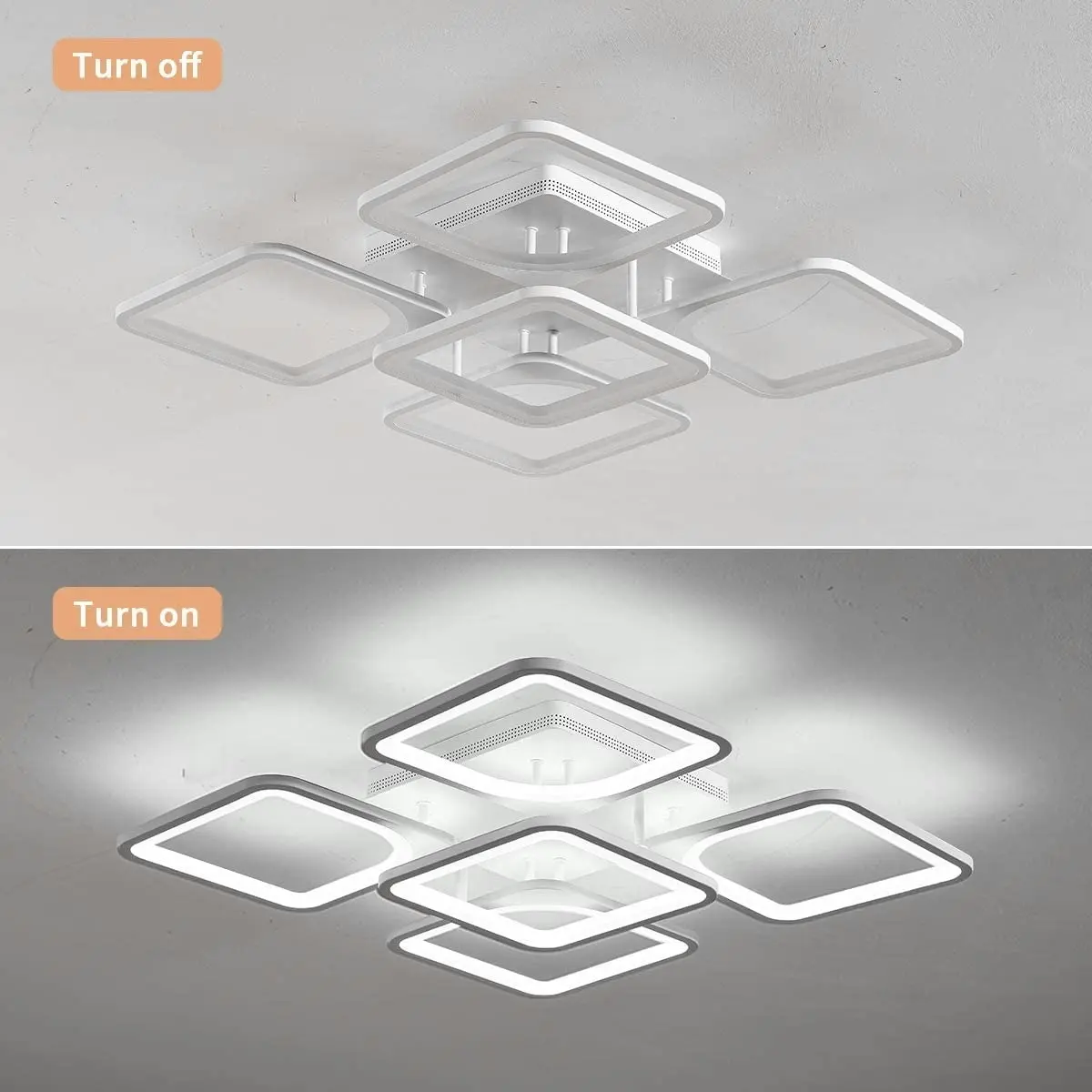 LED Modern Ceiling Light, Square Shape, 72W, Cool (White)