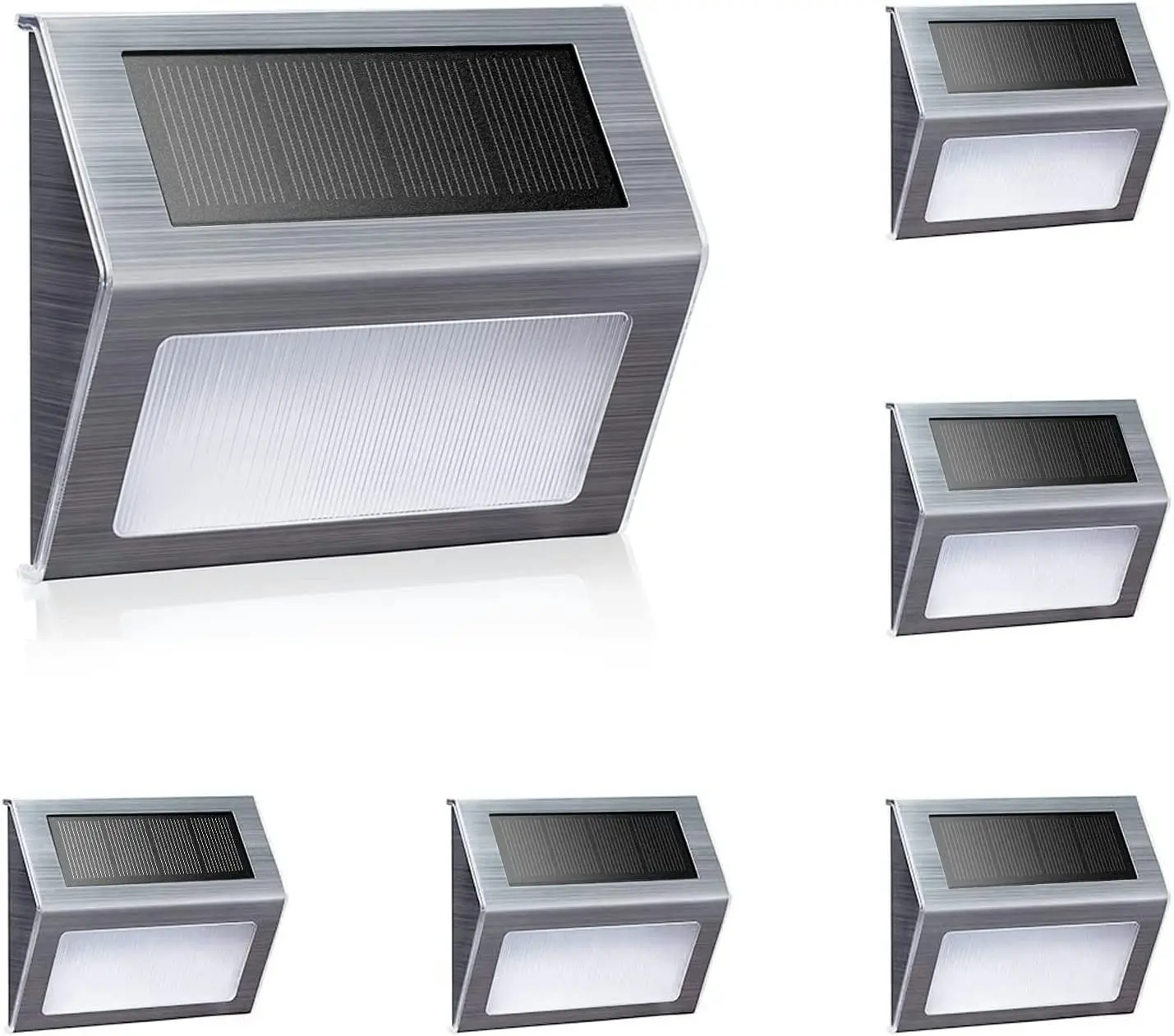 6 Pack Solar Lights for Fence Posts, Steps, Decks, Pathway, Yard Stairs, Outdoor LED Lighting, Rainproof