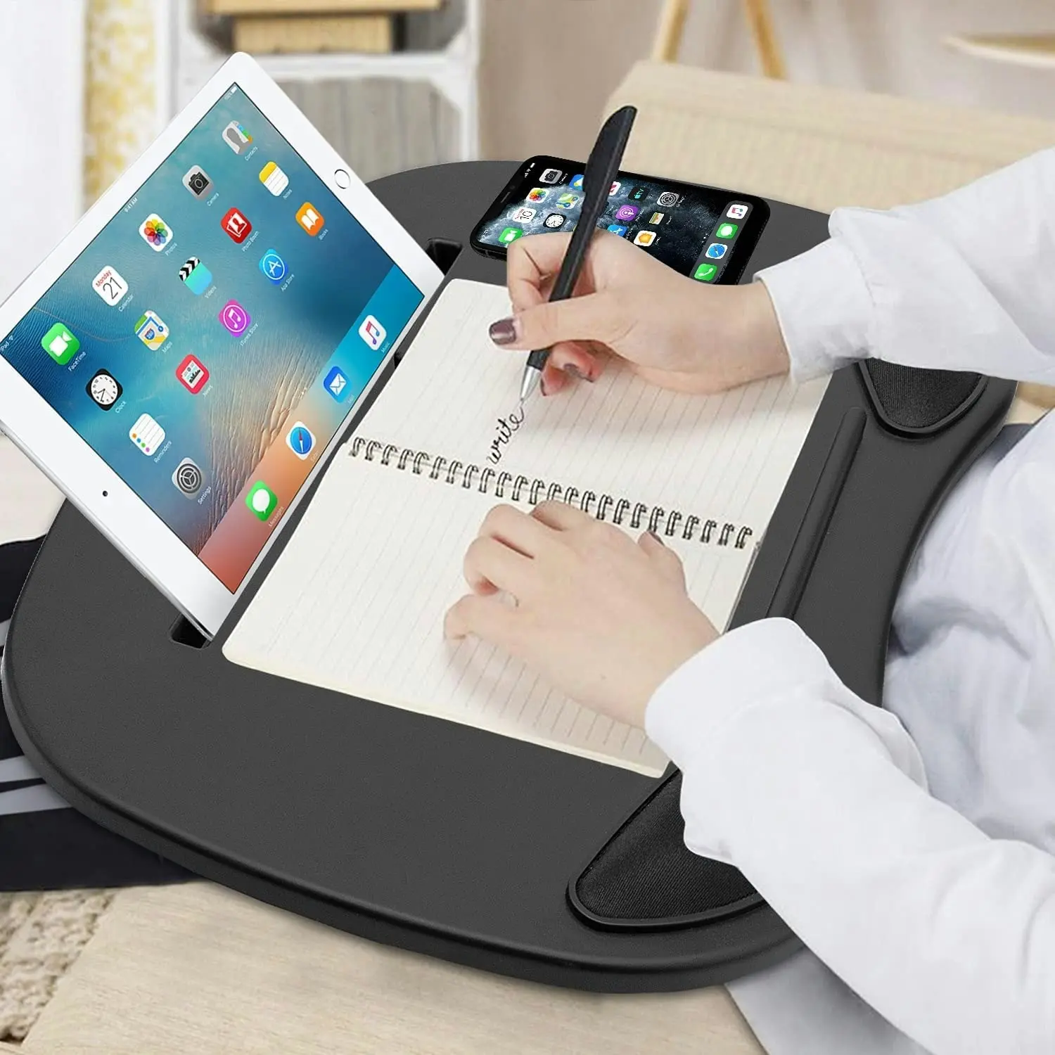 Lap Desk with Cushion Home Office Lap Stand Bed Tablet Tray Notebook Fits 36 cm