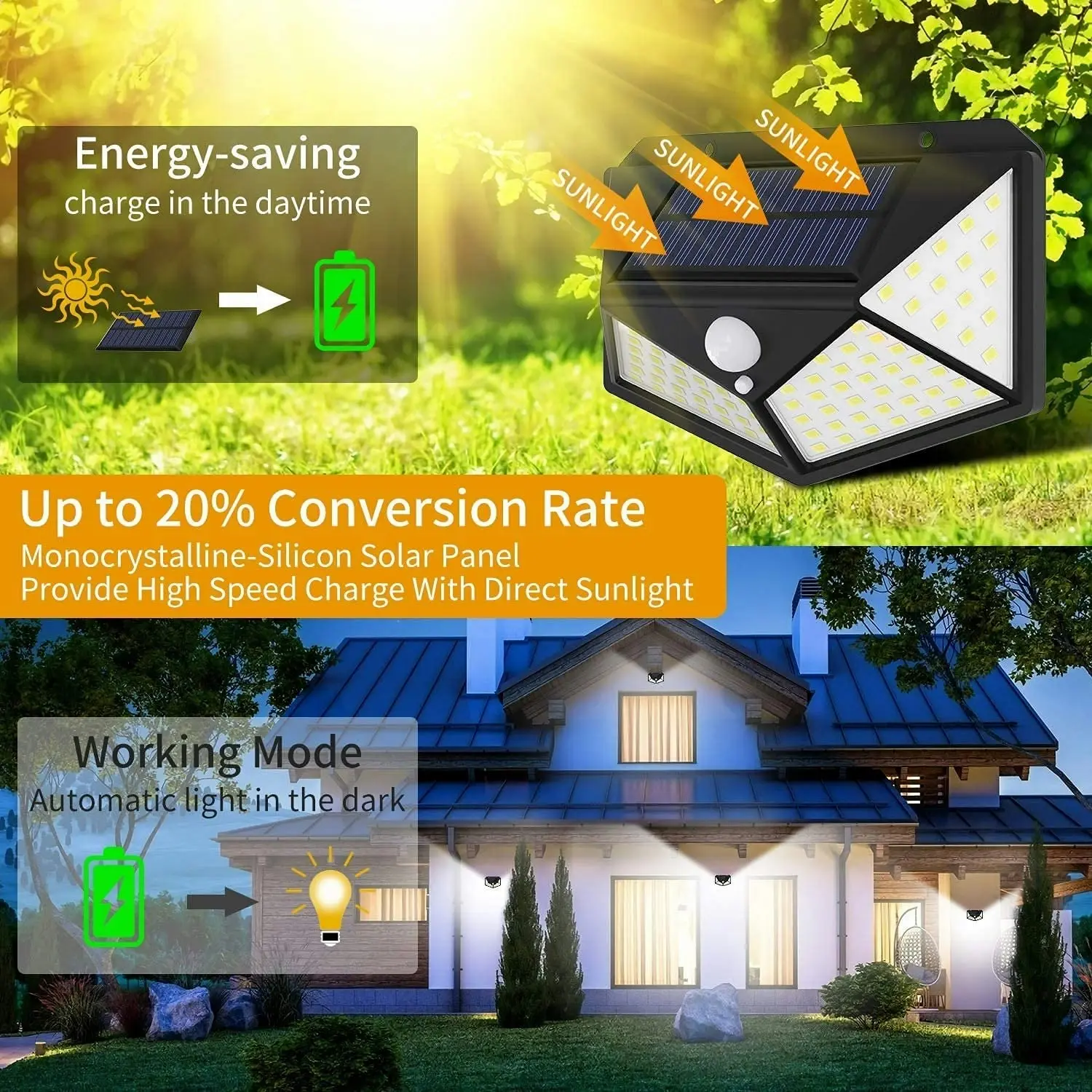 100 Waterproof LED Solar Fairy Light Outdoor with 8 Lighting Modes for Home,Garden and Decoration (4 pack)