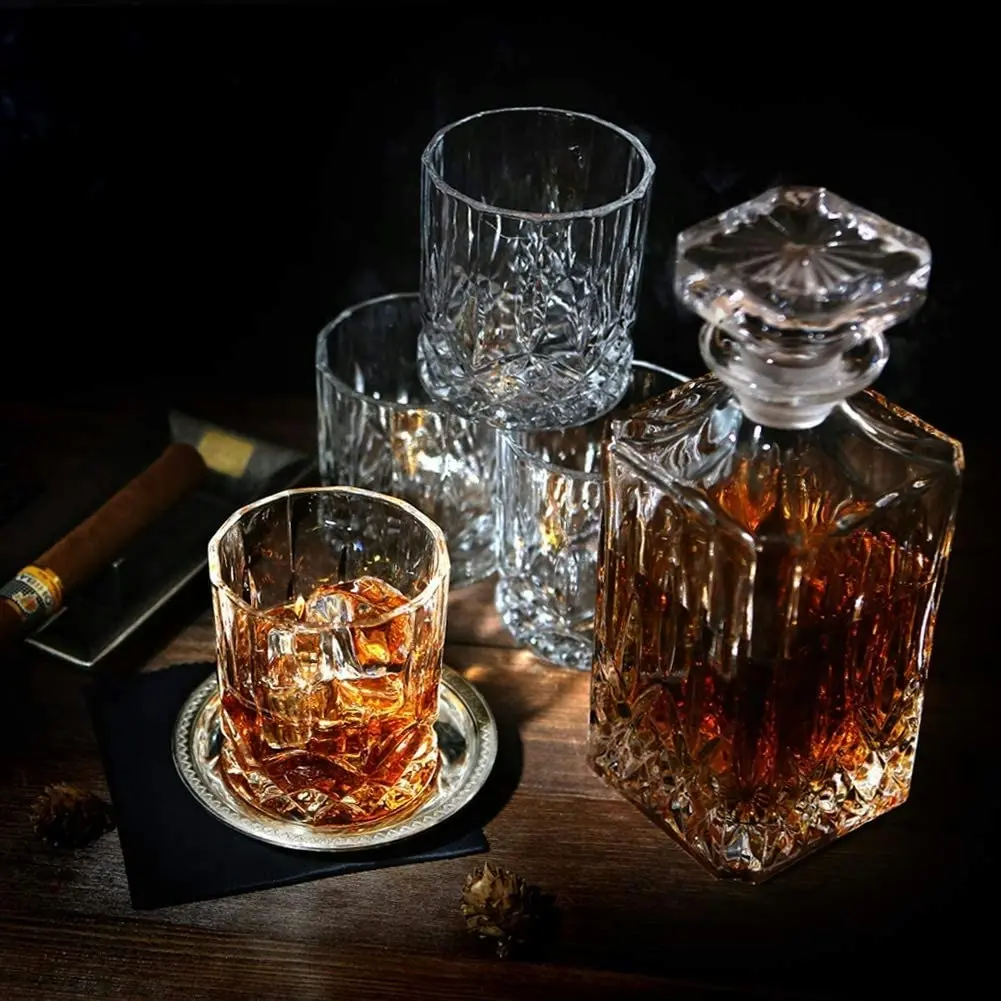 Premium Whiskey Decanter set with 6 glasses, 7 piece set