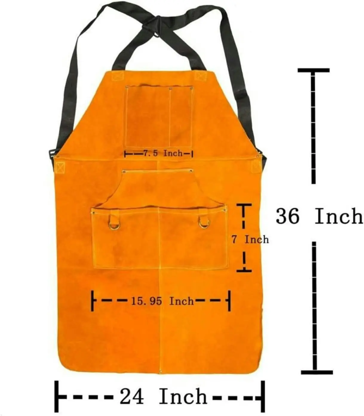 Leather Welding Apron Multiple Pockets Heatproof Flame Retardant Work Shop