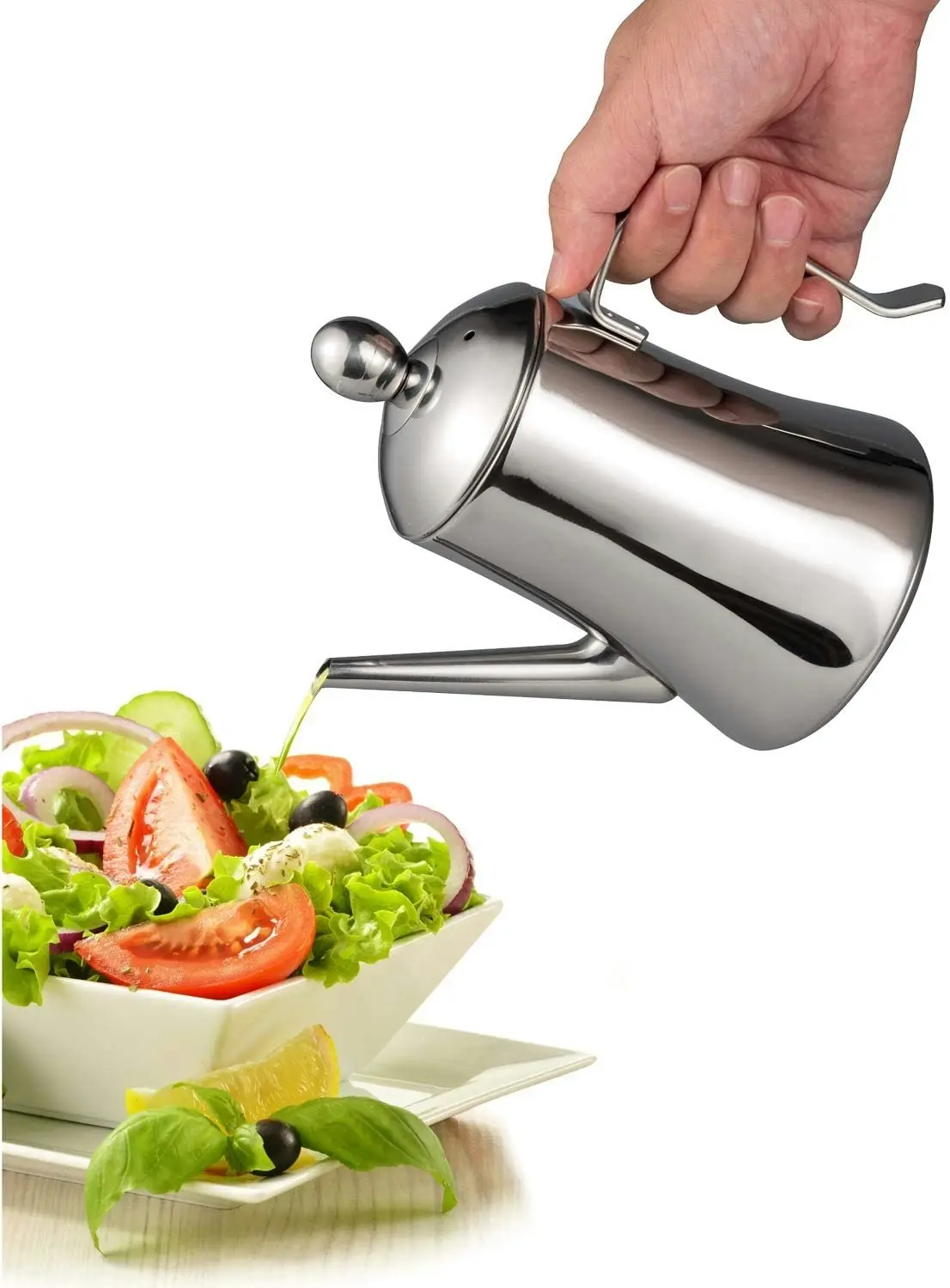 1L Olive Oil Dispenser of Stainless Steel with Drip Free Spout