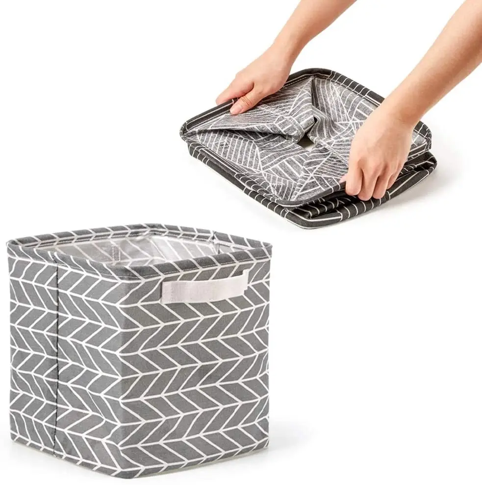 Pack of 6 Foldable Fabric Basket Bin Storage Cube for Nursery, Office and Home DÃƒÂ©cor (Multi)