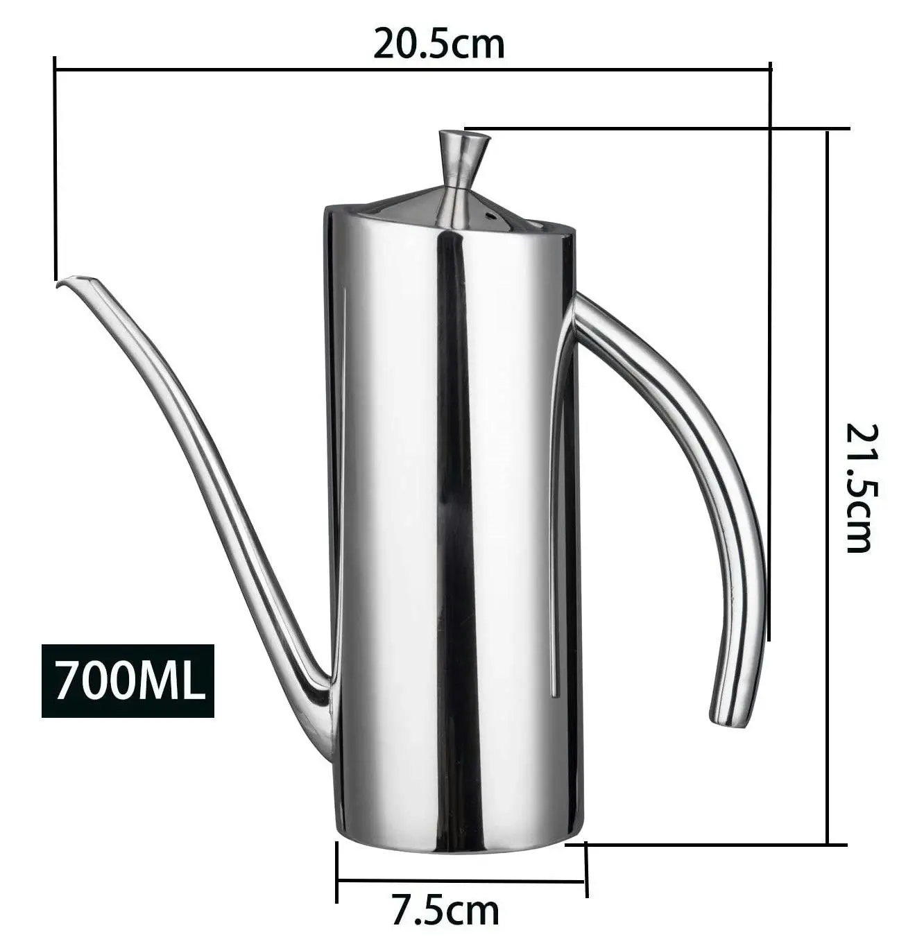 Stainless Steel Olive Oil Dispenser with Drip-Free Spout (700ml)