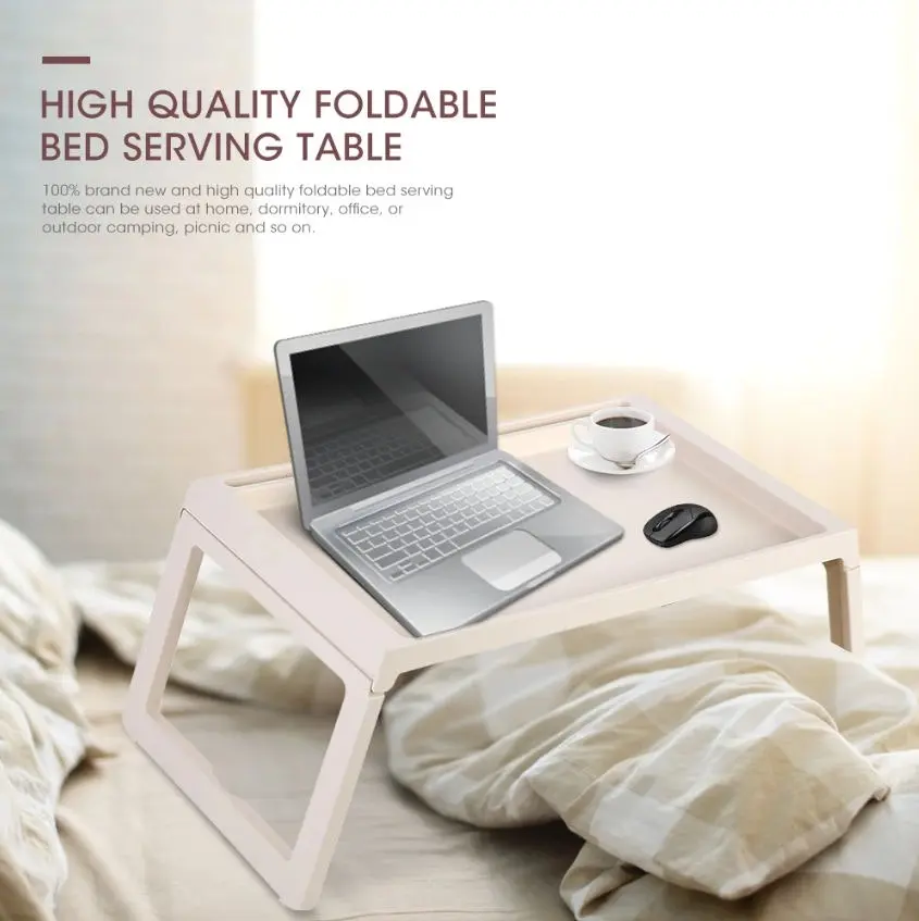 Carla Home Multifunction Laptop Bed Desk with foldable legs for Home Office (White)