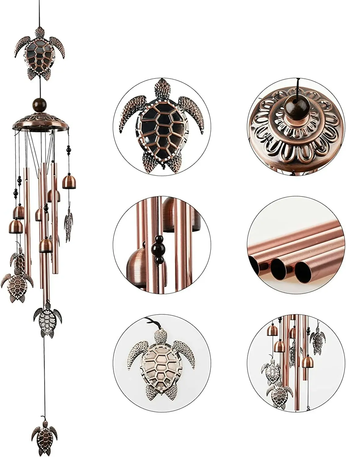 Turtle Wind Chimes with Clear Sound (Gift Box)