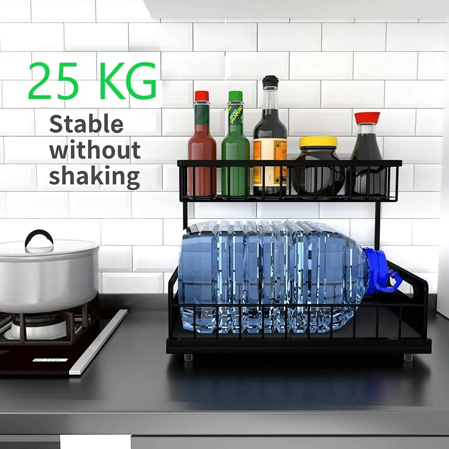 2 Tier Kitchen Sink Organiser (Black)