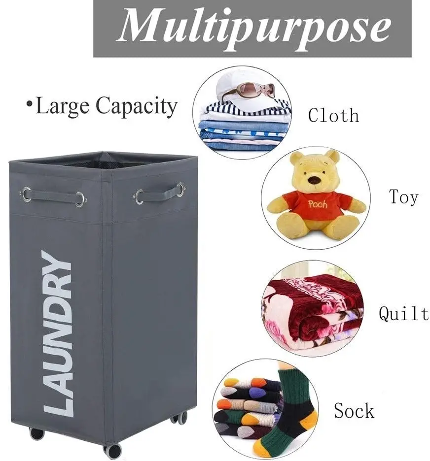 Rolling Laundry Basket with Wheels