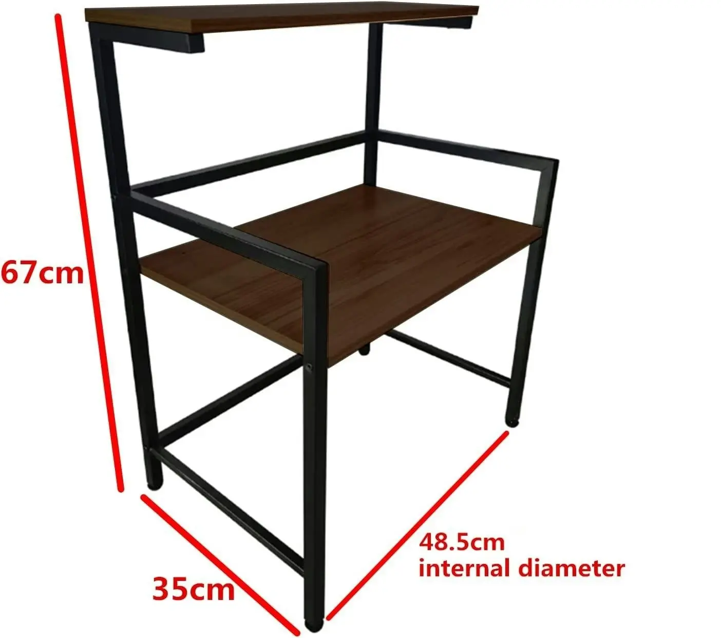 3 Tier Microwave Oven Rack, Stainless Steel, Wooden & Metal Rack