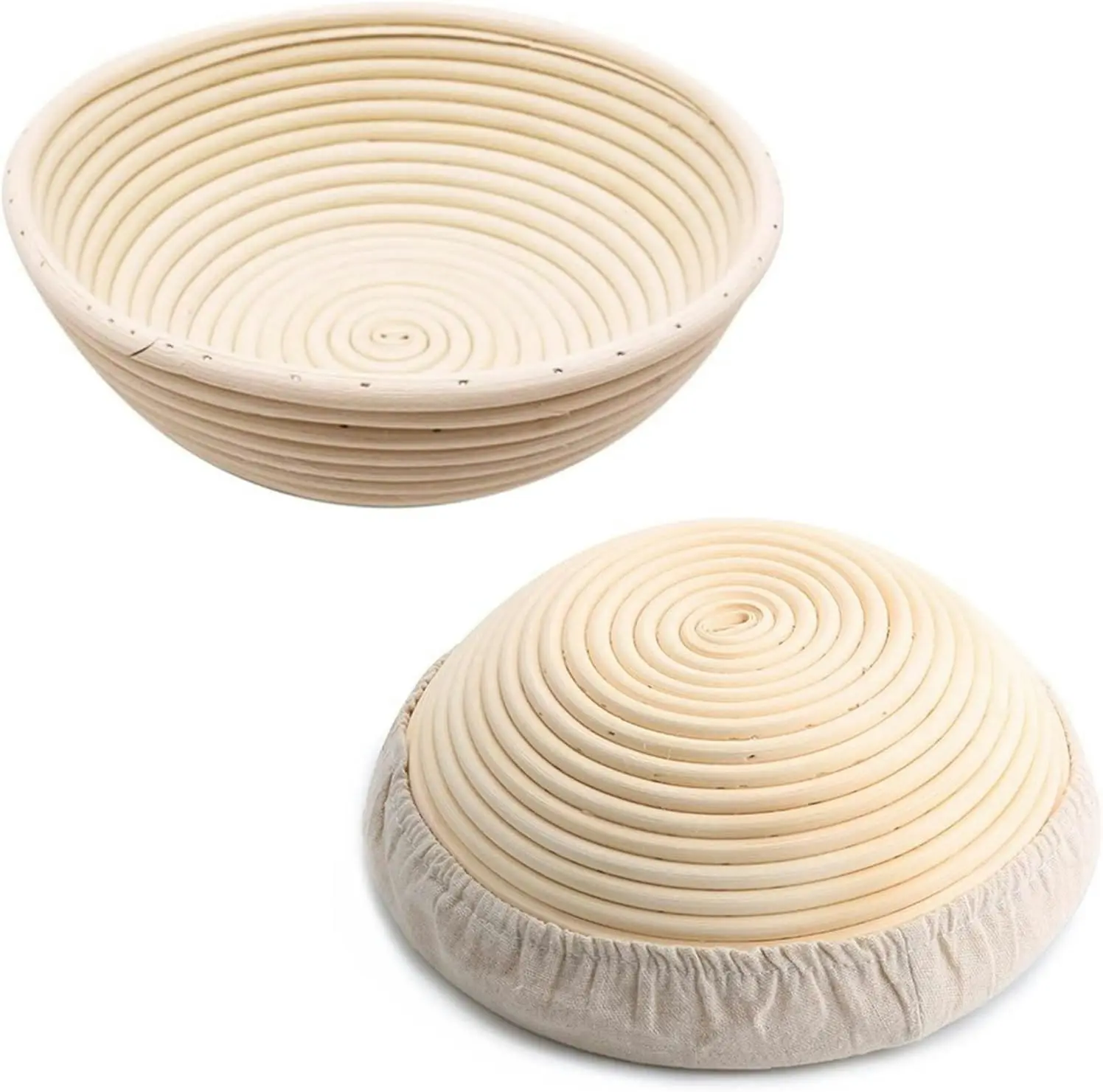 Bread Proofing Basket Kit: Basket, Lame, Scraper, Liner, Whisk, Bag, 23 cm