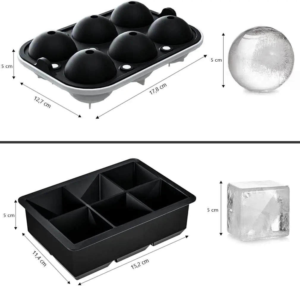 2 pack Ice Cube Trays Whiskey Ice Ball Mold