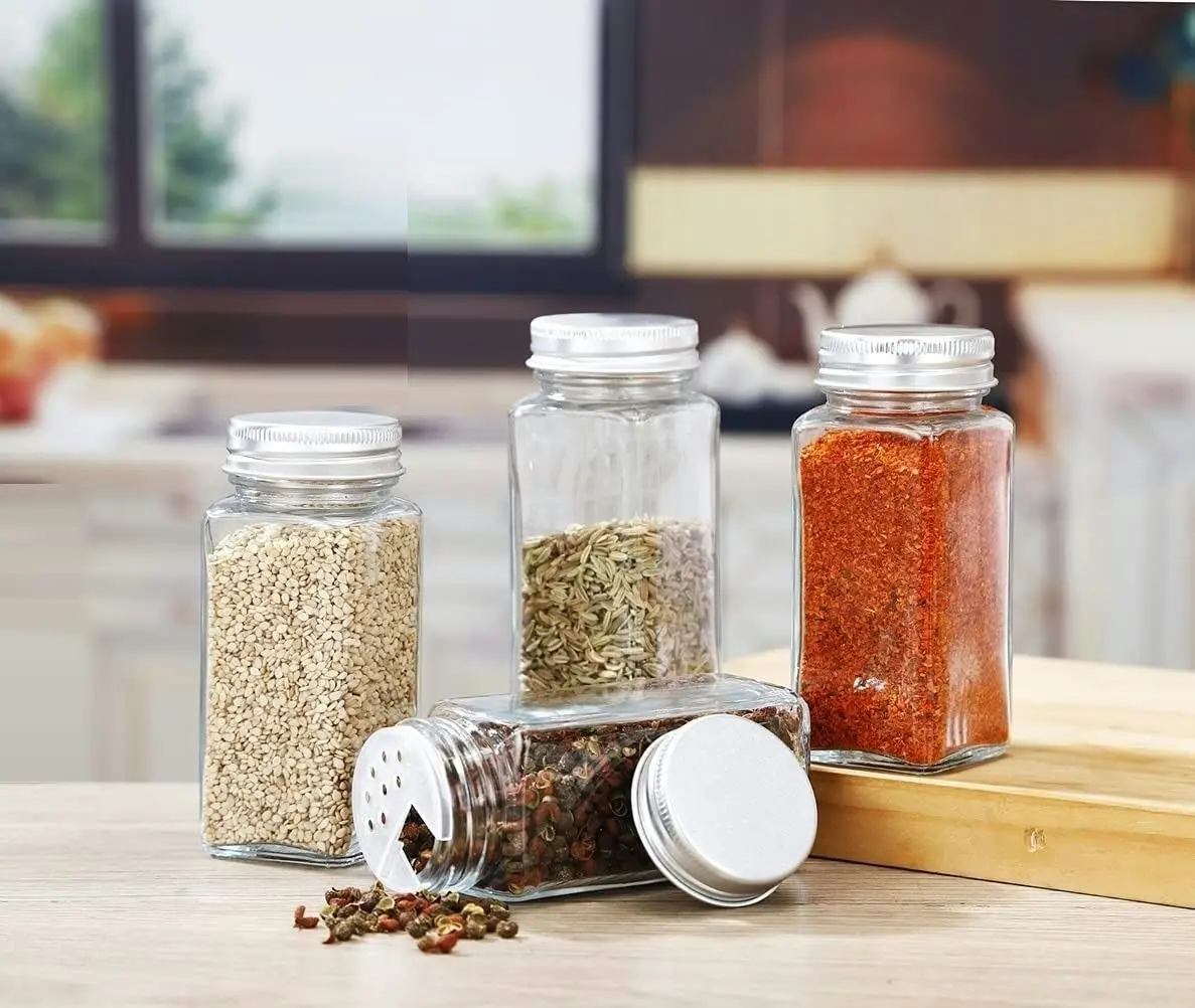 36 Pcs Glass Spice Jars Bottles with Spice Labels (120ml each bottle)