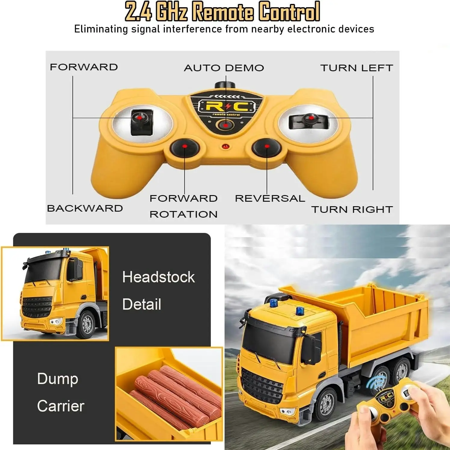 Remote Control Construction Dump Truck, Rechargeable RC Tractor