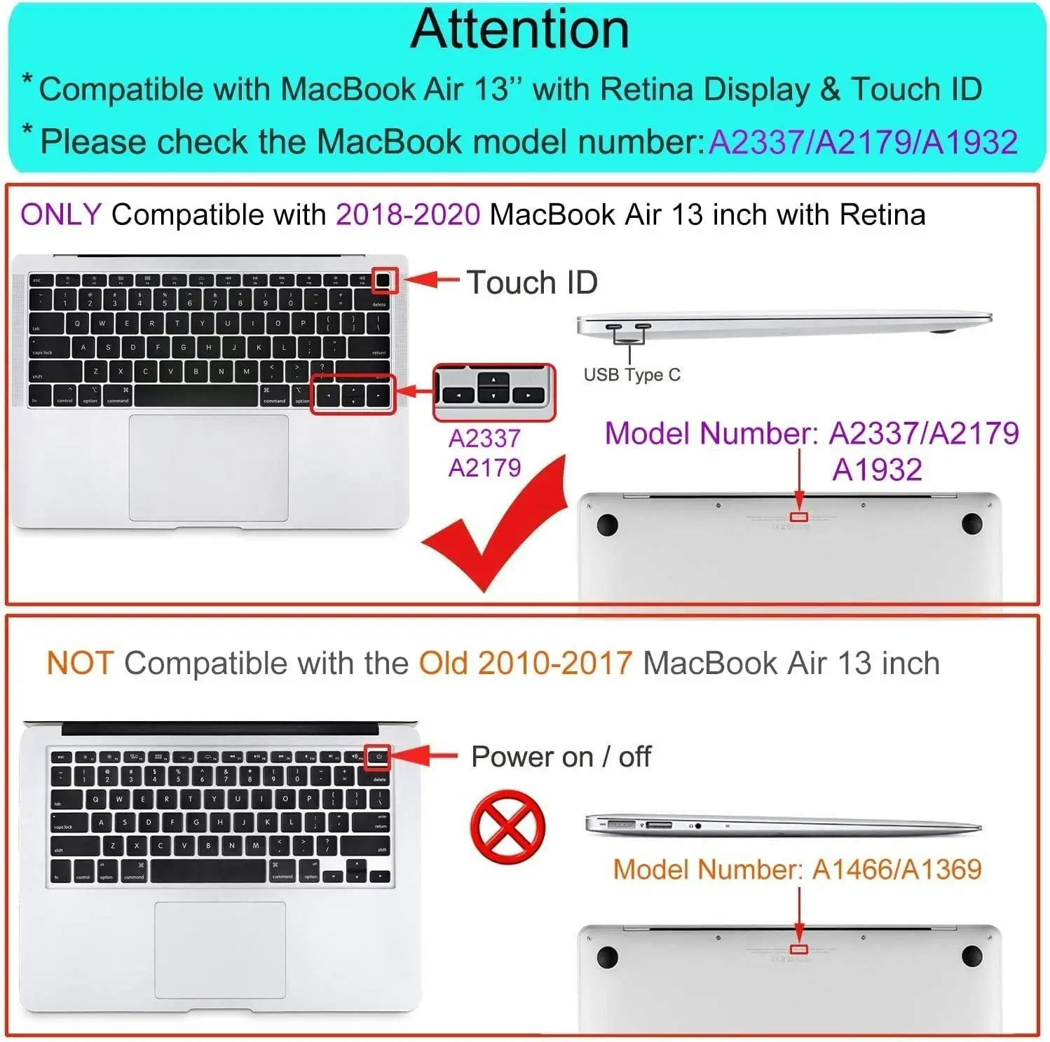 Plastic Hard Case for MacBook Air 13 inch Crystal Clear Case 2020 2019 2018 A2337 M1 A2179 A1932