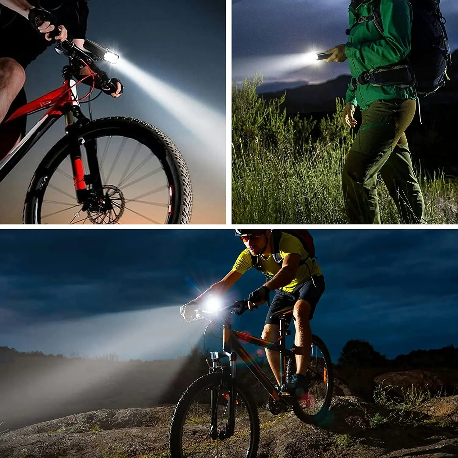 Bike 360Ã‚Â° Light Front USB Rechargeable 1000 Lumen IPX4 Waterproof and Built in 2500mAh Powerbank Led Bicycle Lighting