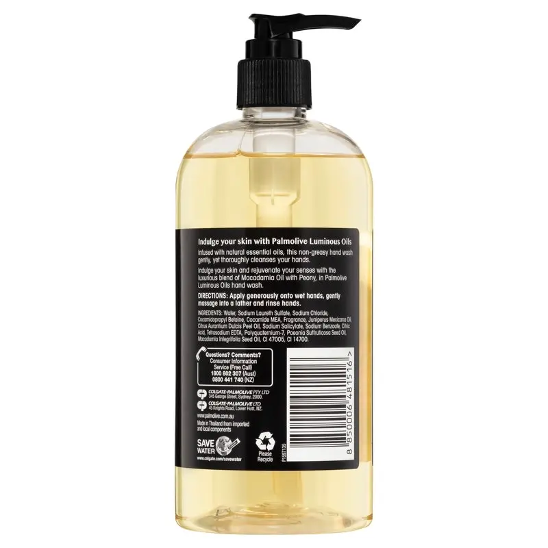 Palmolive Luminous Oils Macadamia Oil & Peony Hand Wash 500mL