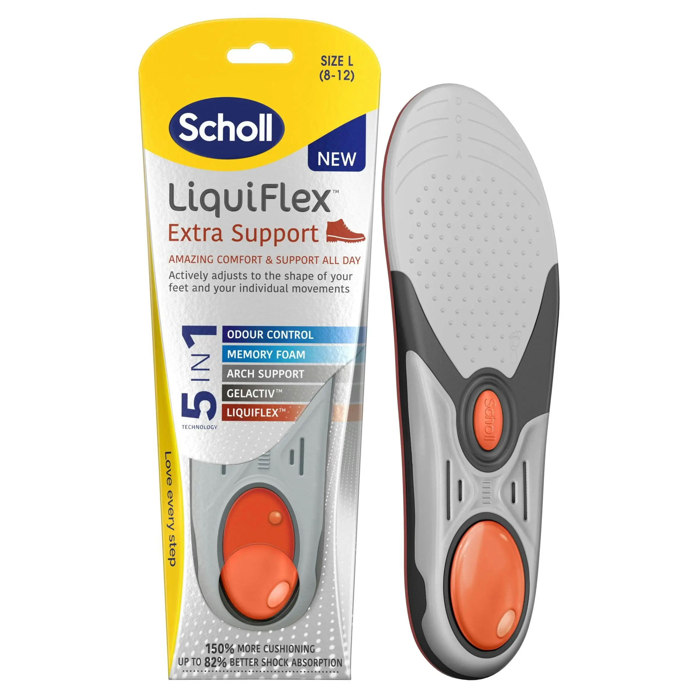 Scholl LiquiFlex Extra Support Insole Large