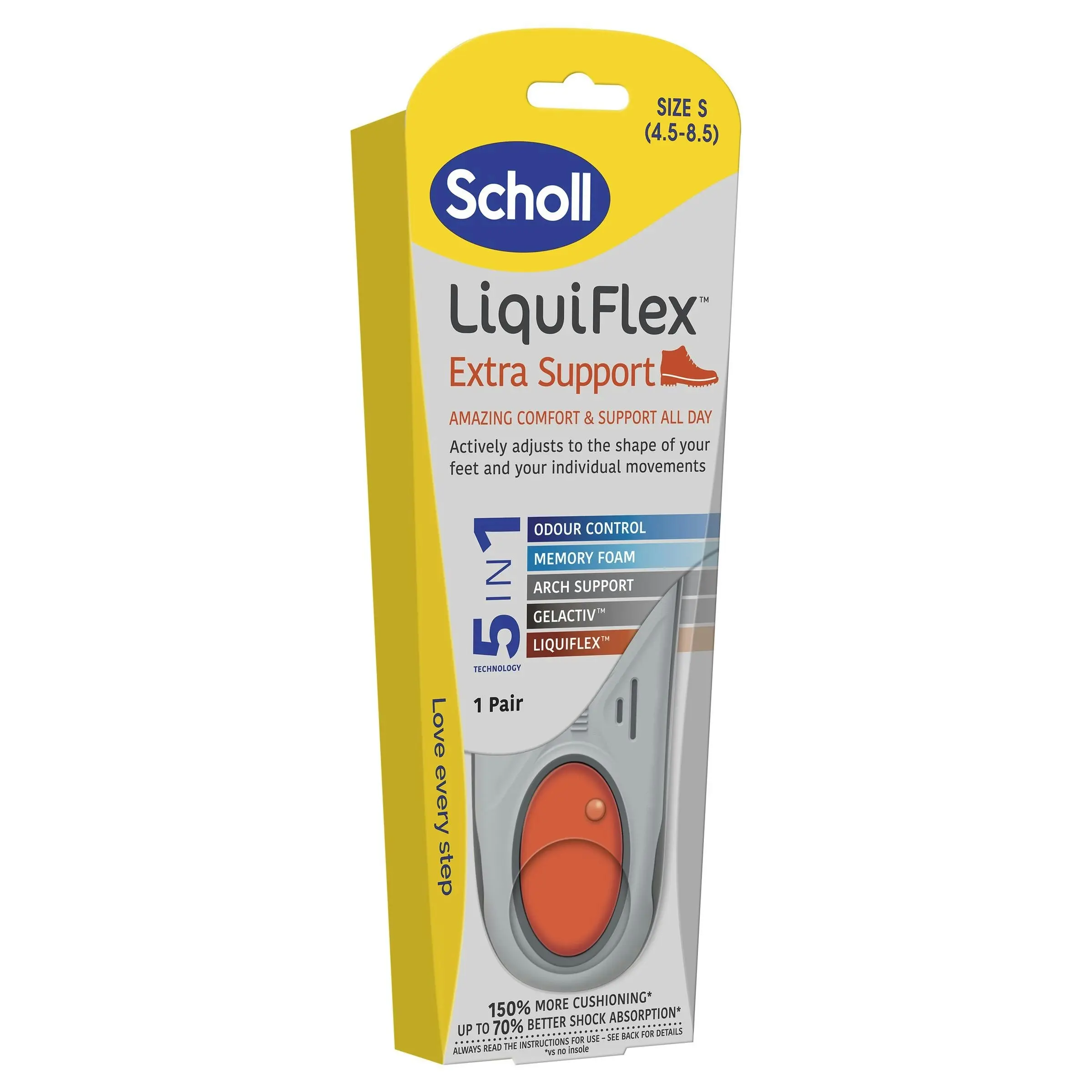 Scholl LiquiFlex Extra Support Insole Small