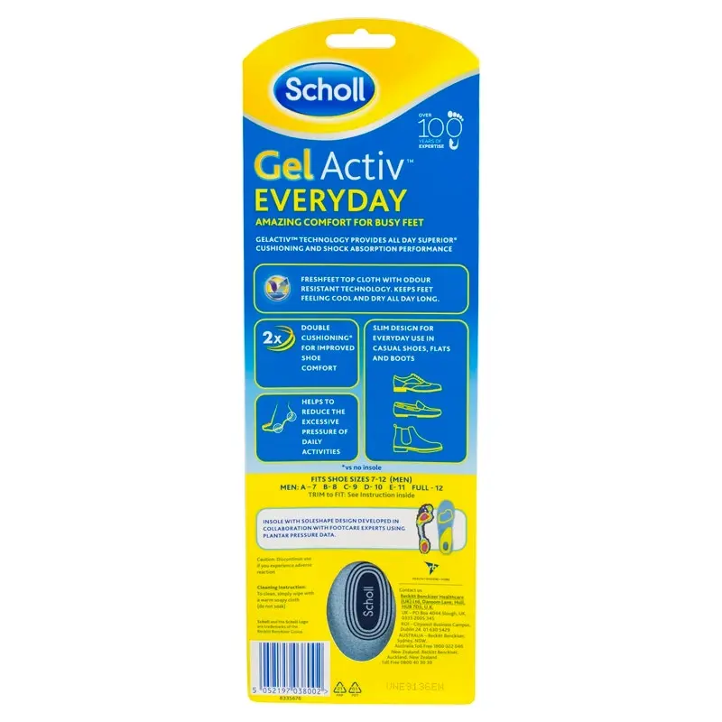 Scholl Gel Activ Everyday Insoles Men 1 Pair