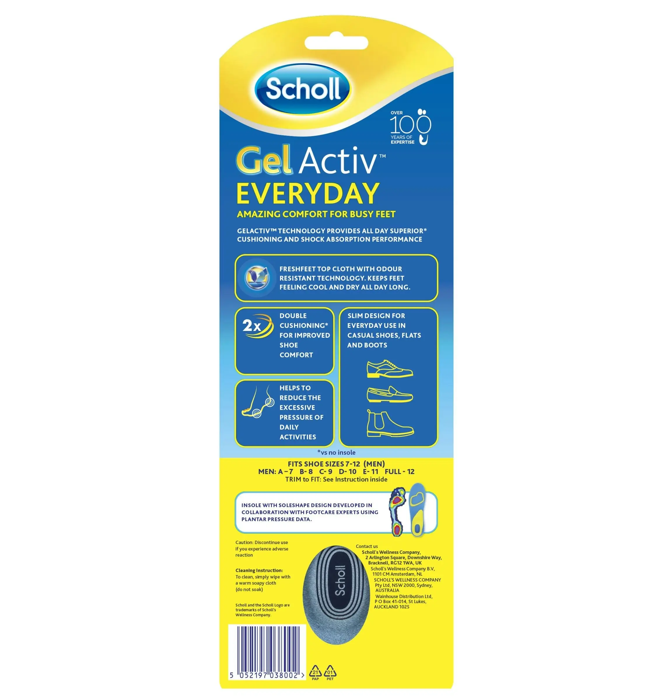 Scholl Gel Activ Everyday Insoles Men 1 Pair