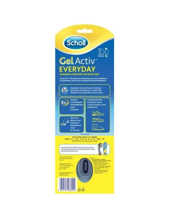 Scholl Gel Activ Everyday Insoles Men 1 Pair