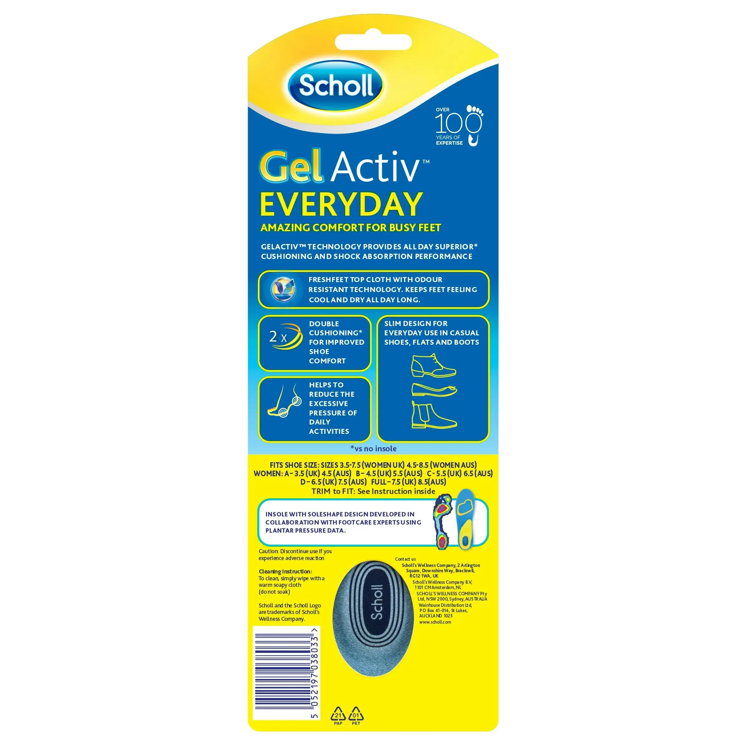 Scholl Gel Activ Everyday Insoles Women 1 Pair