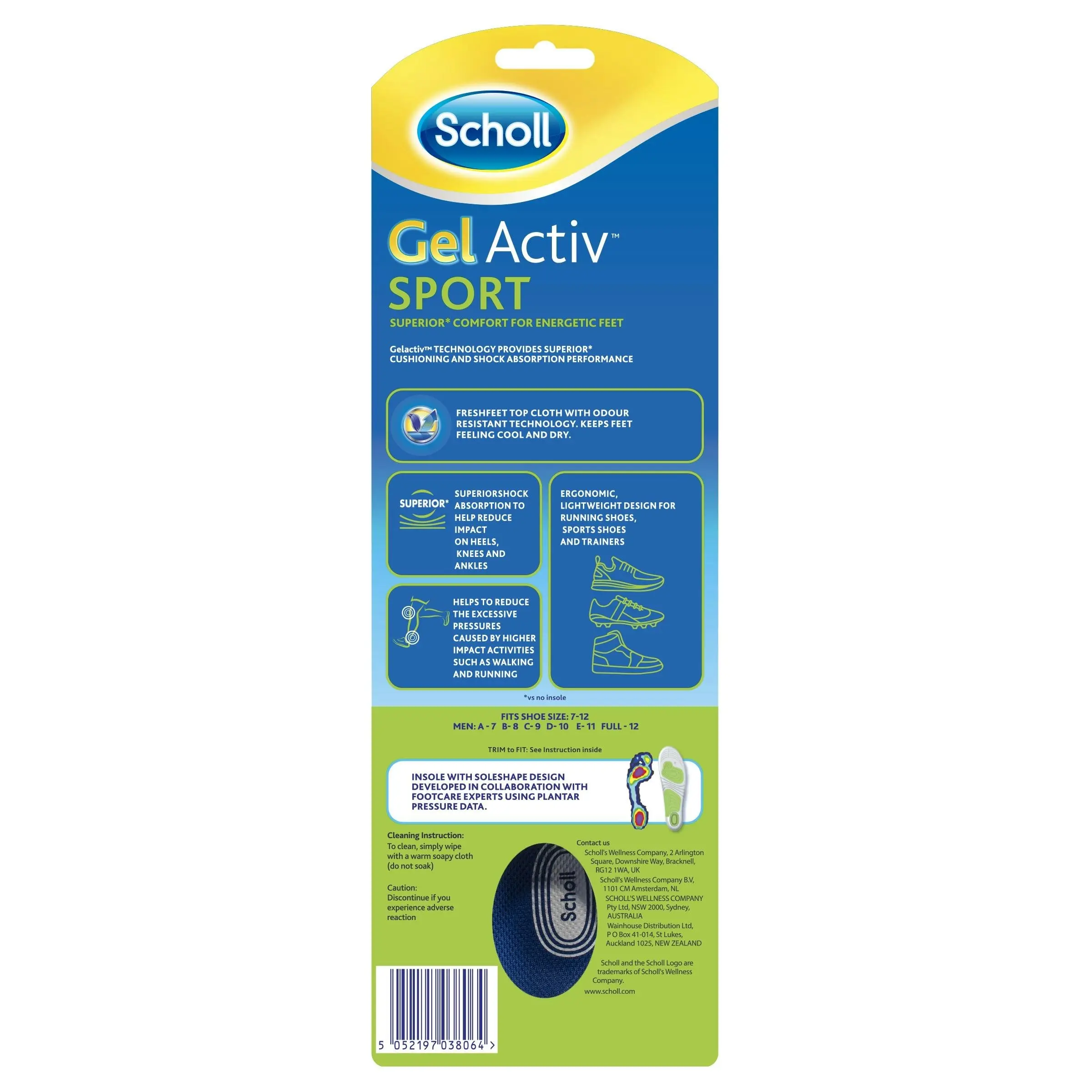 Scholl Gel Activ Sport Insoles Men 1 Pair