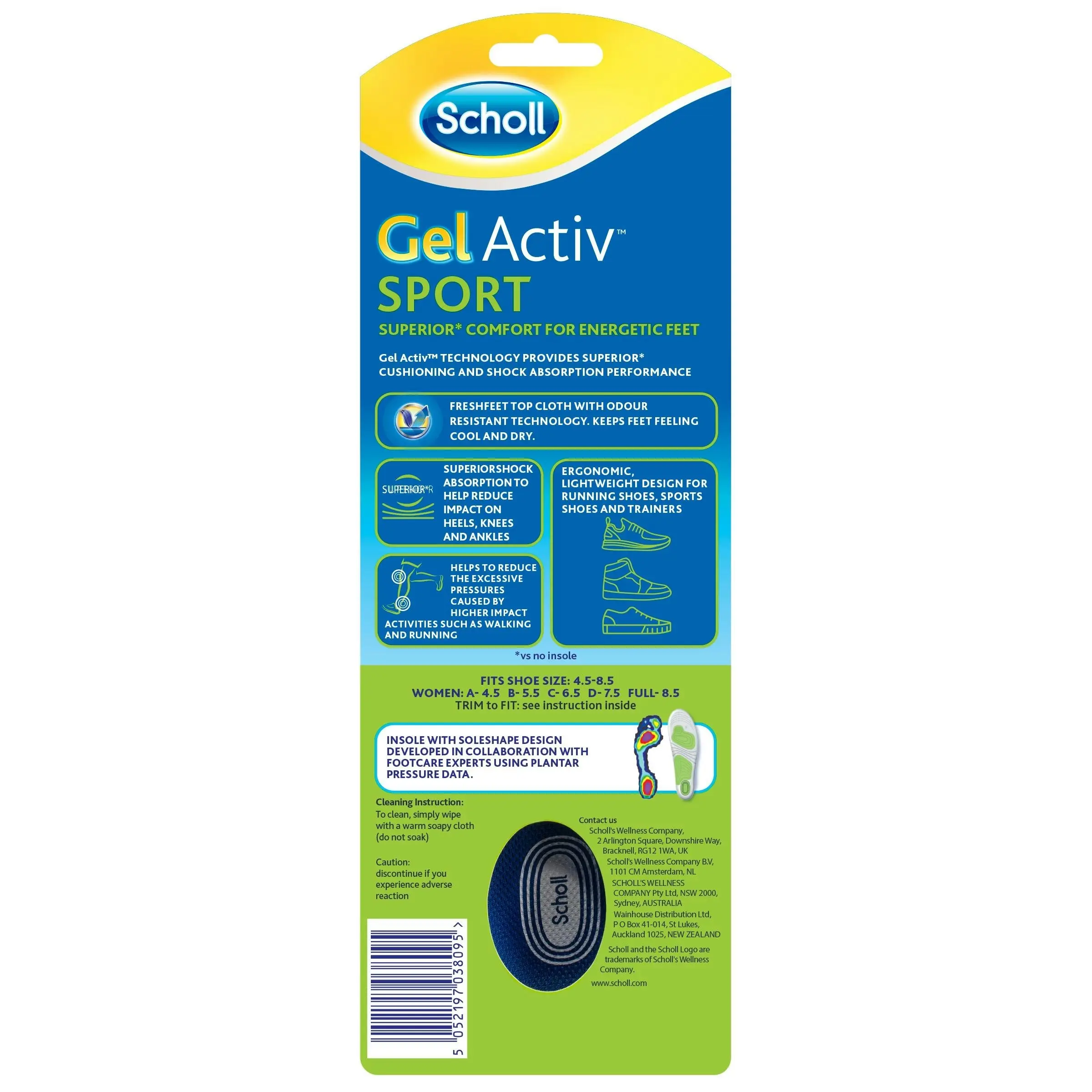 Scholl Gel Activ Sport Insoles Women 1 Pair