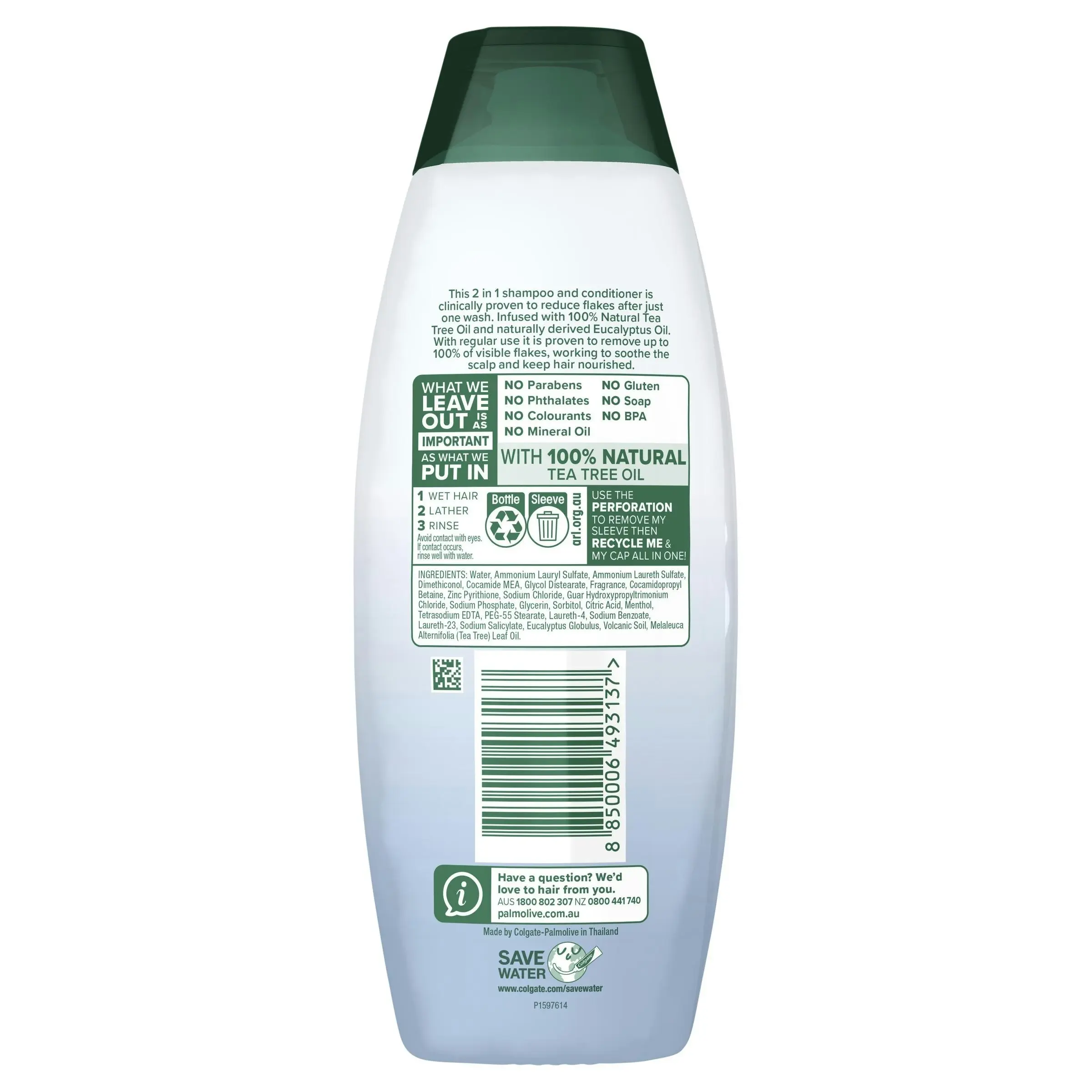 Palmolive Naturals Anti-Dandruff 2 In 1 Shampoo & Conditioner 350ml