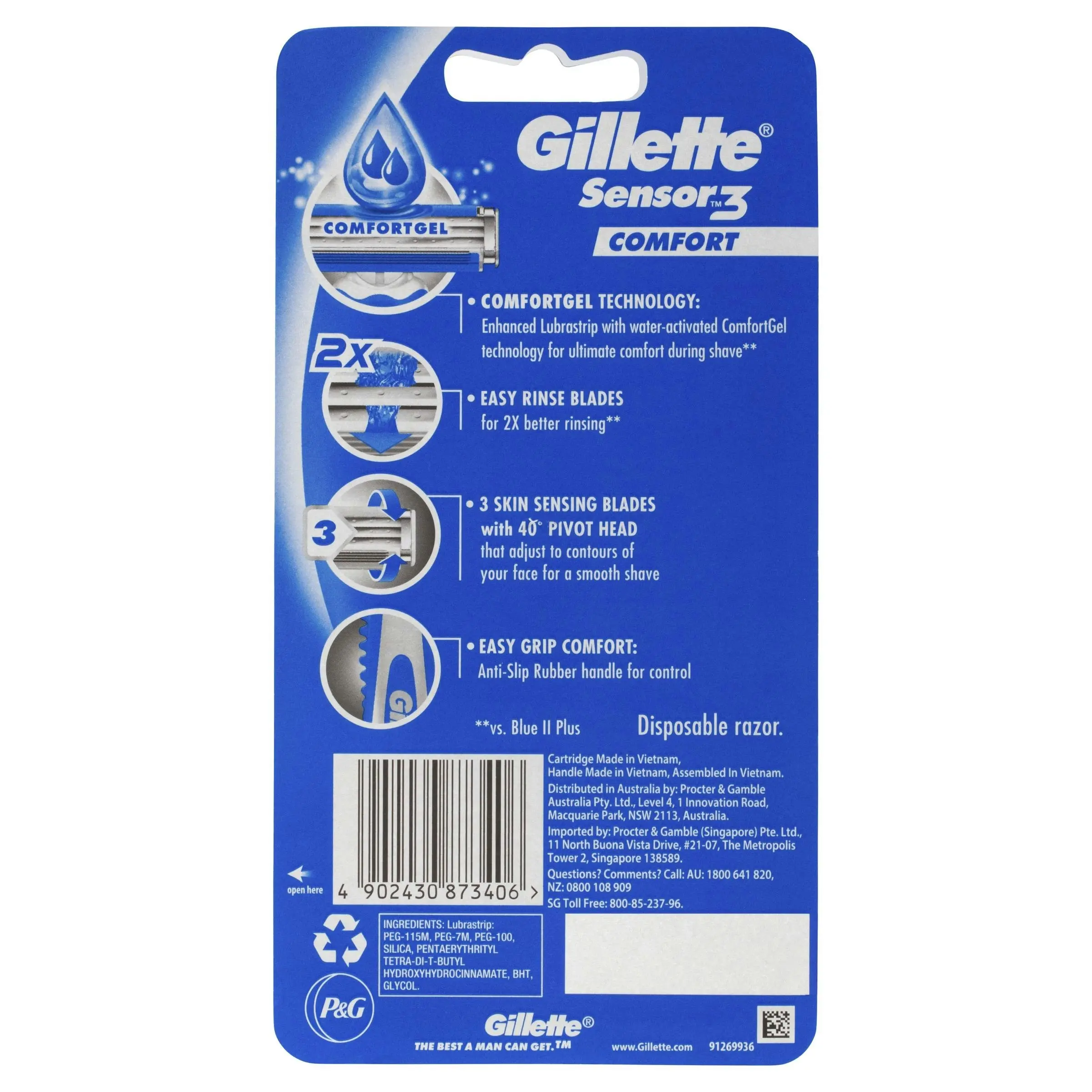 Gillette Sensor 3 Comfort 4 Disposable Razors