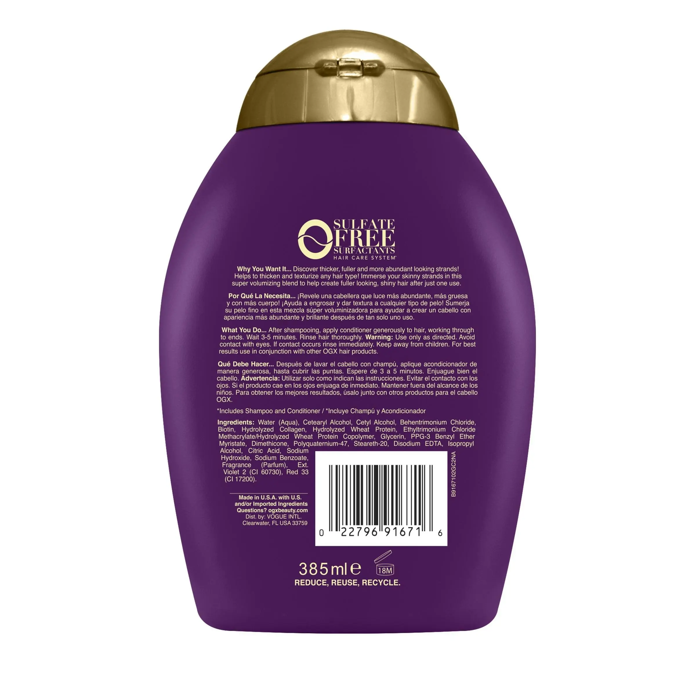 OGX Thick & Full + Biotin & Collagen Conditioner 385mL