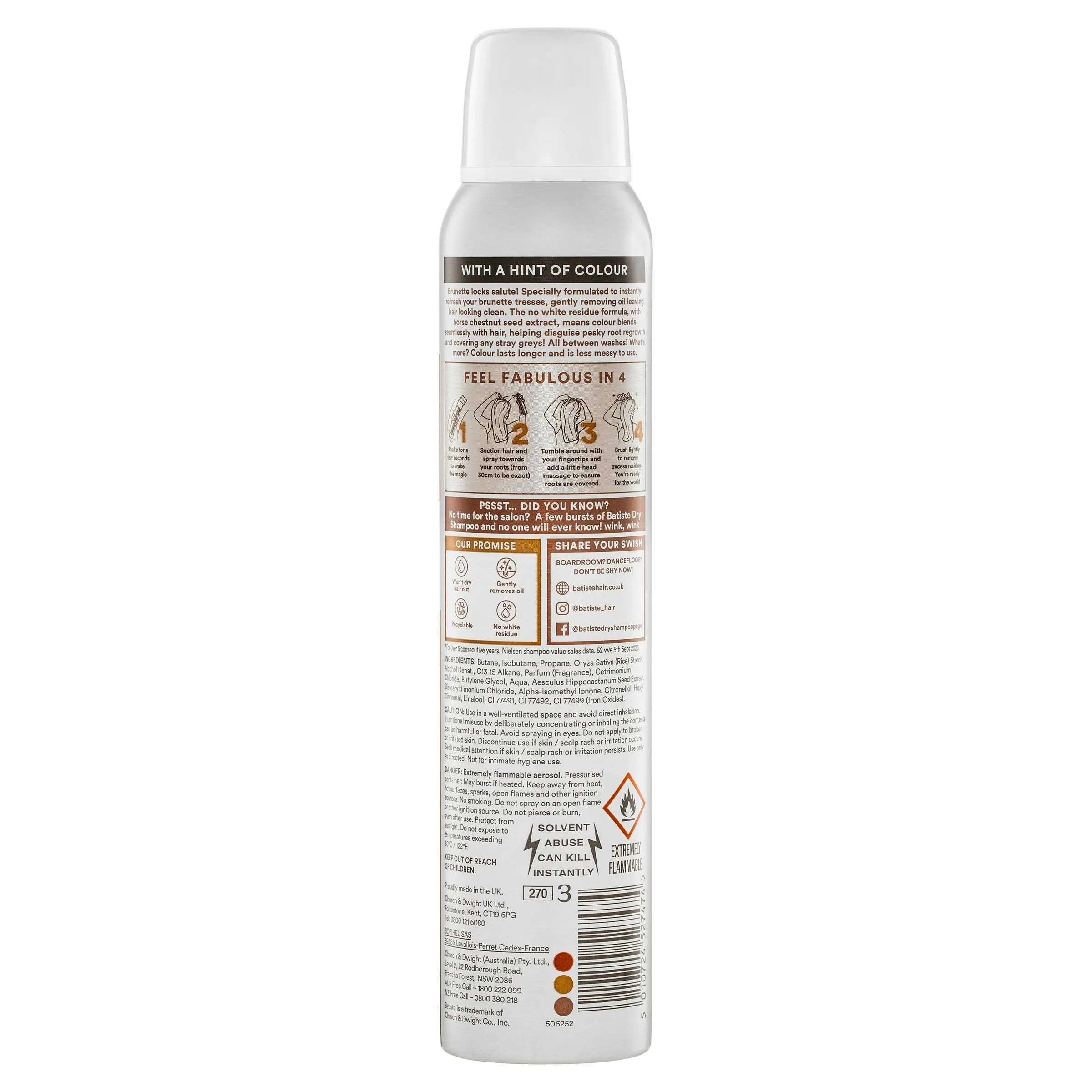 Batiste Dry Shampoo Brunette 200mL