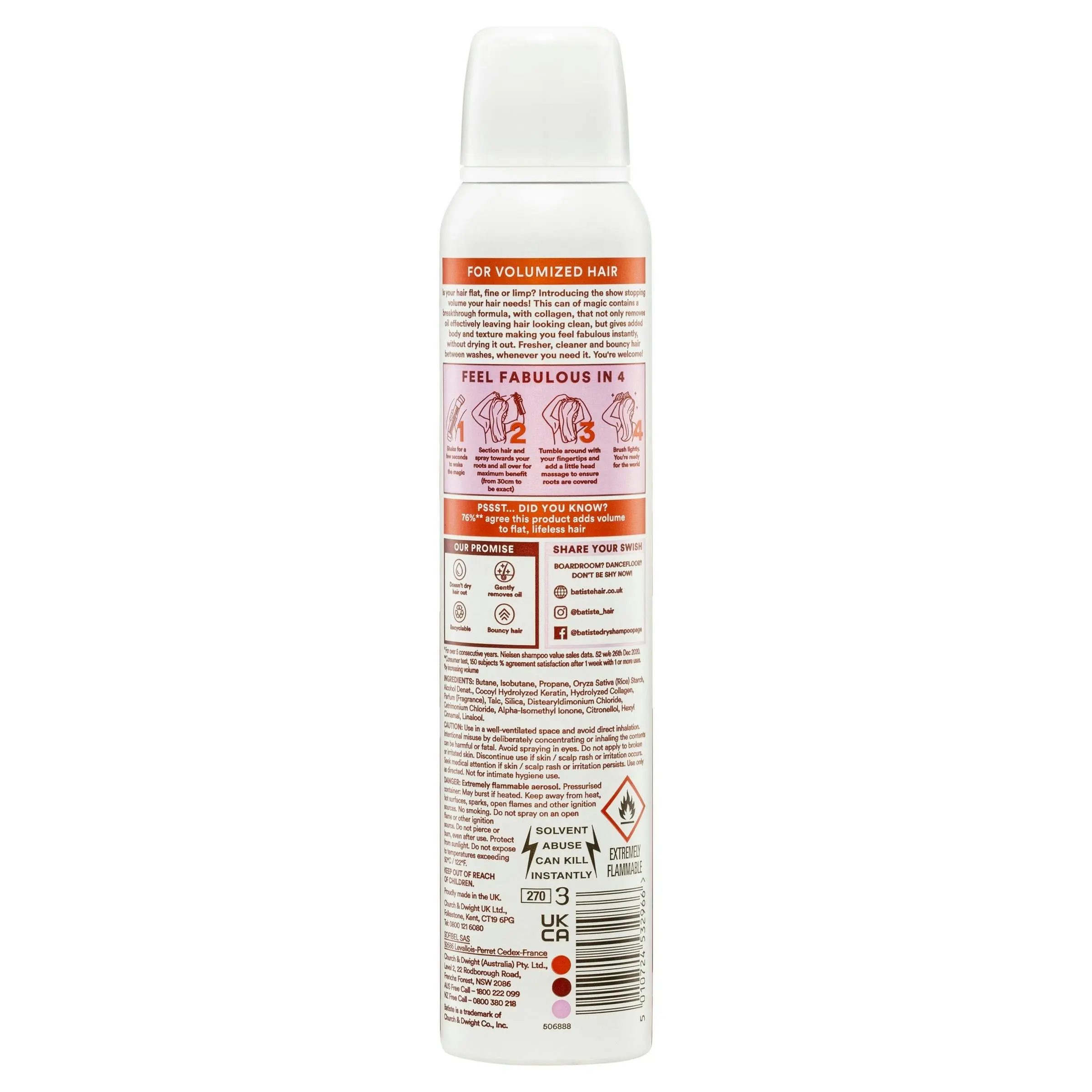 Batiste Dry Shampoo Volume 200mL