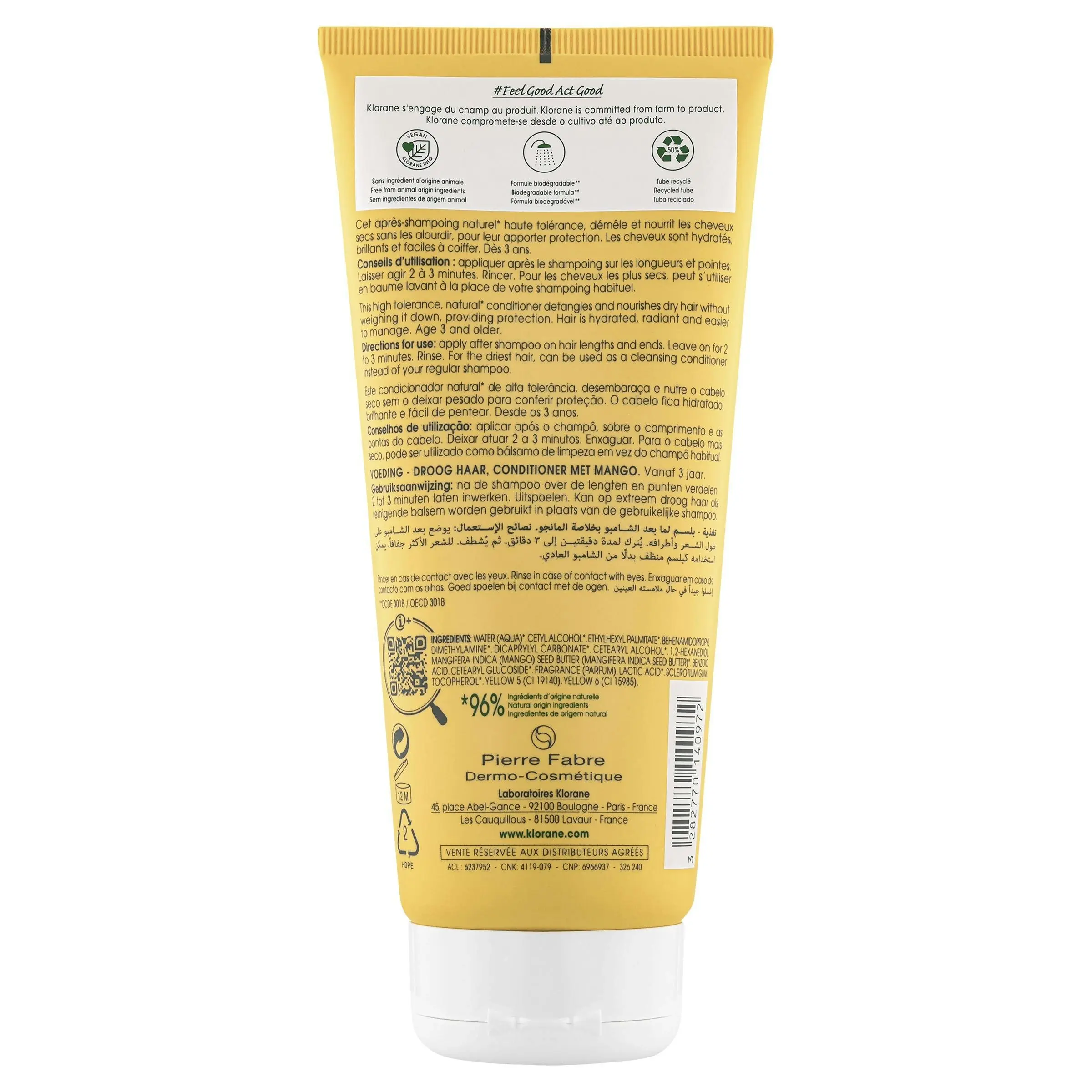 Klorane Nourishing Mango Conditioner 200ml