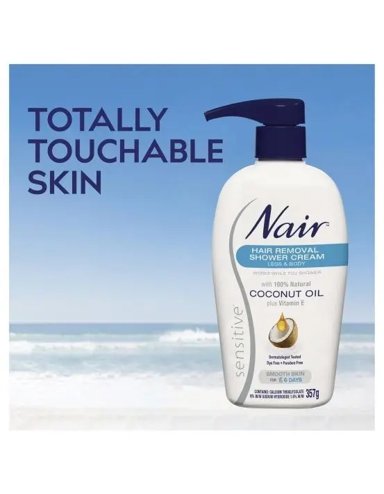 Nair Sensitive Hair Removal Shower Cream with Coconut Oil 357g