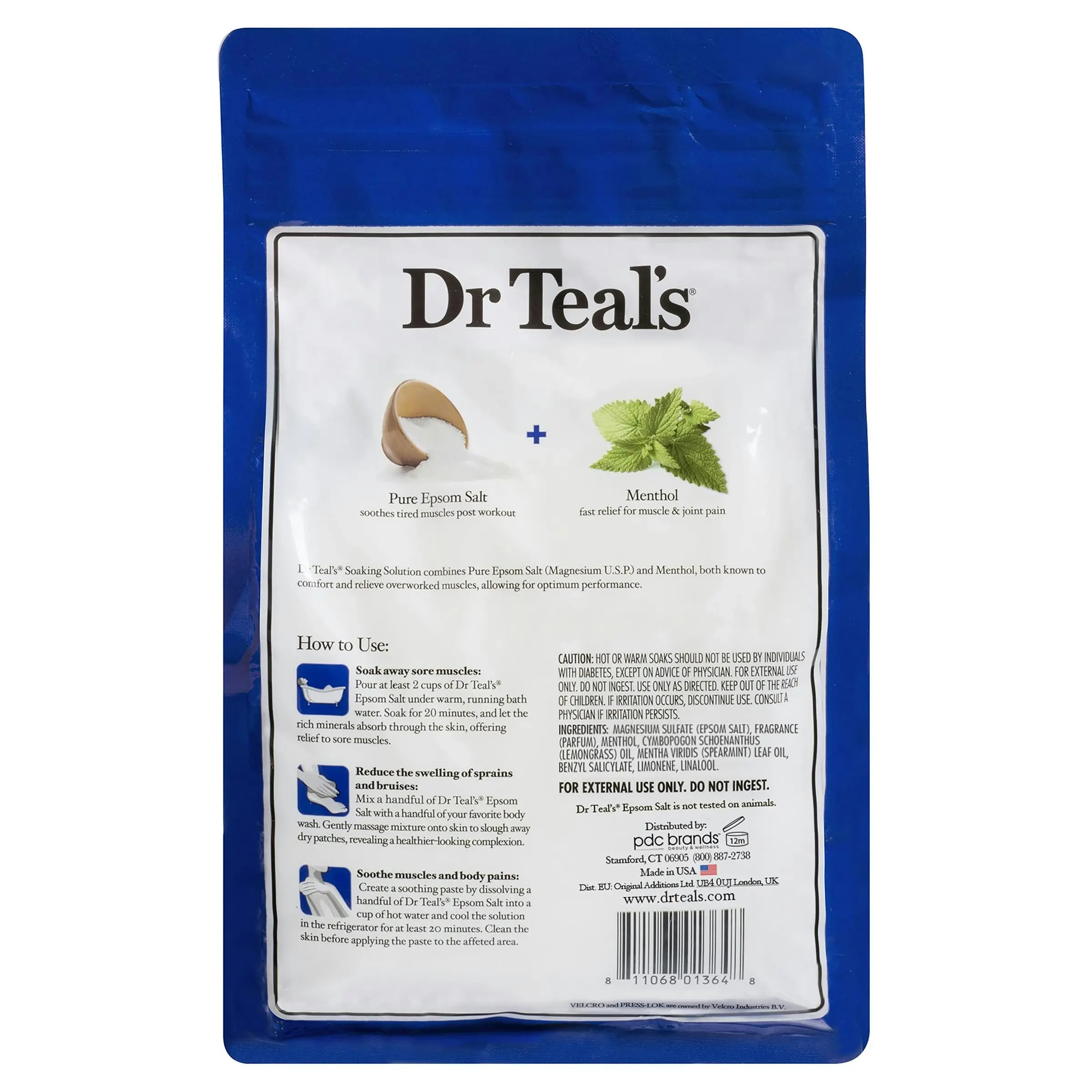 Dr Teal's Pure Epsom Salt Soaking Solution Pre & Post Workout 1.36kg