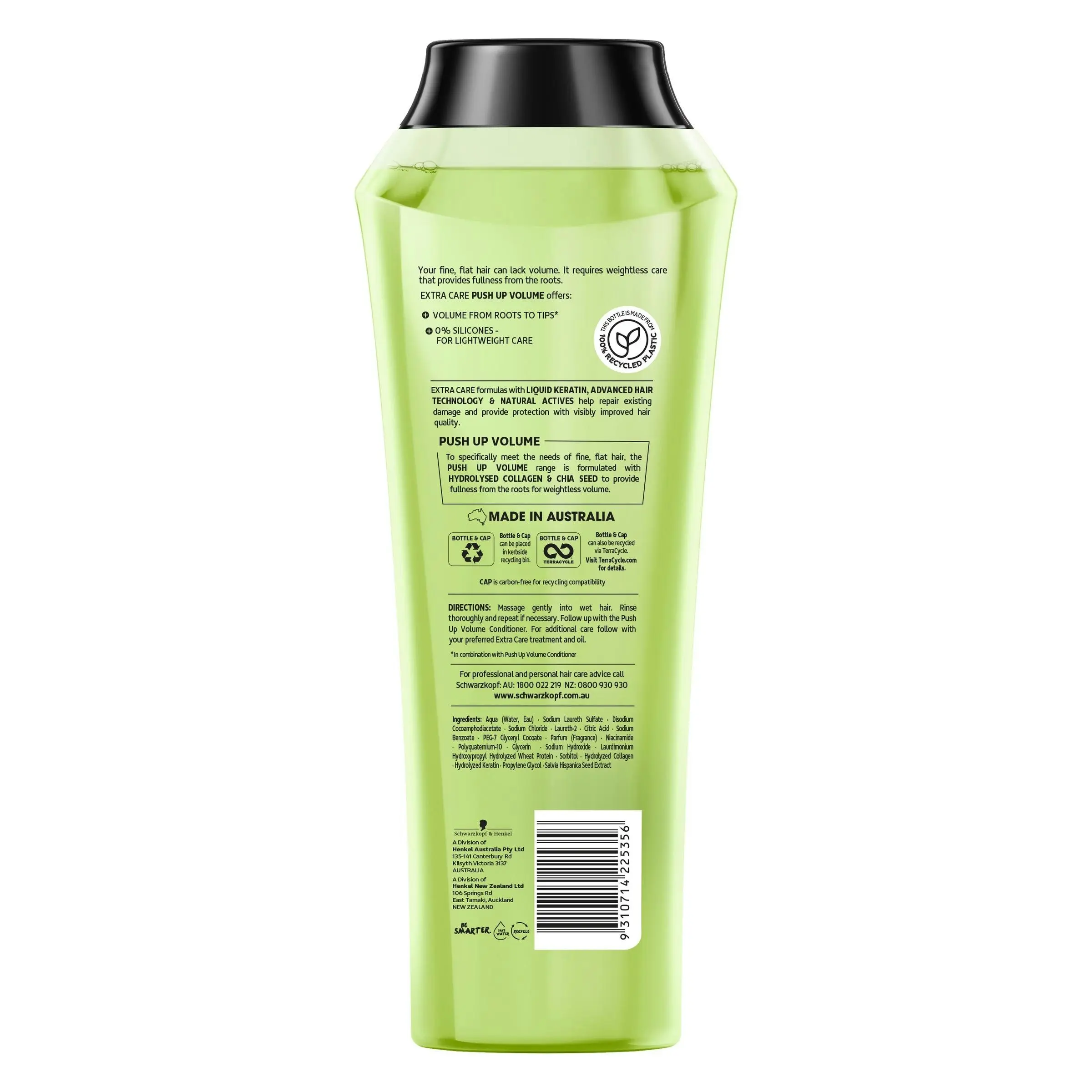 Schwarzkopf Extra Care Push Up Volume Shampoo 400ml