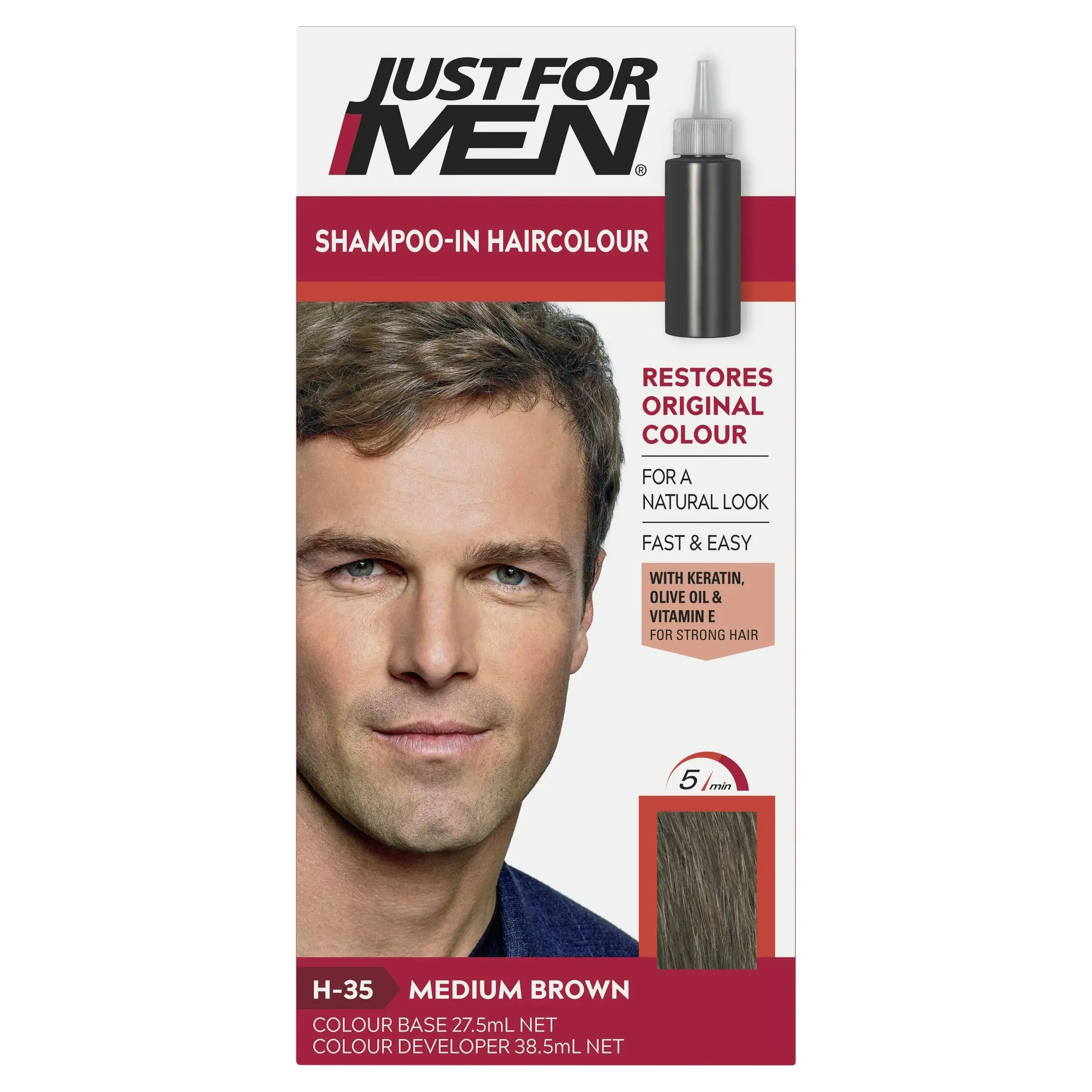 Just For Men Shampoo-In Haircolour 33 Medium Brown