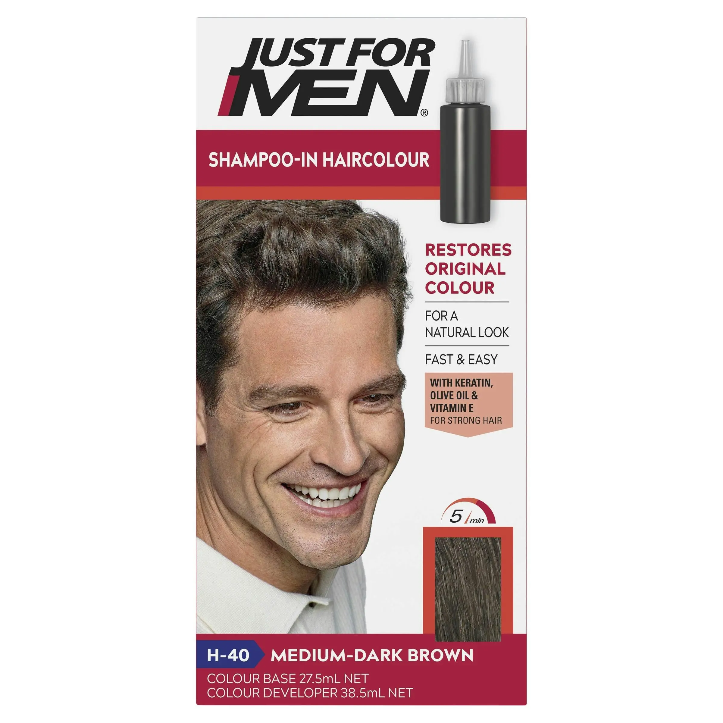 Just For Men Shampoo-In Haircolour 42 Medium-Dark Brown