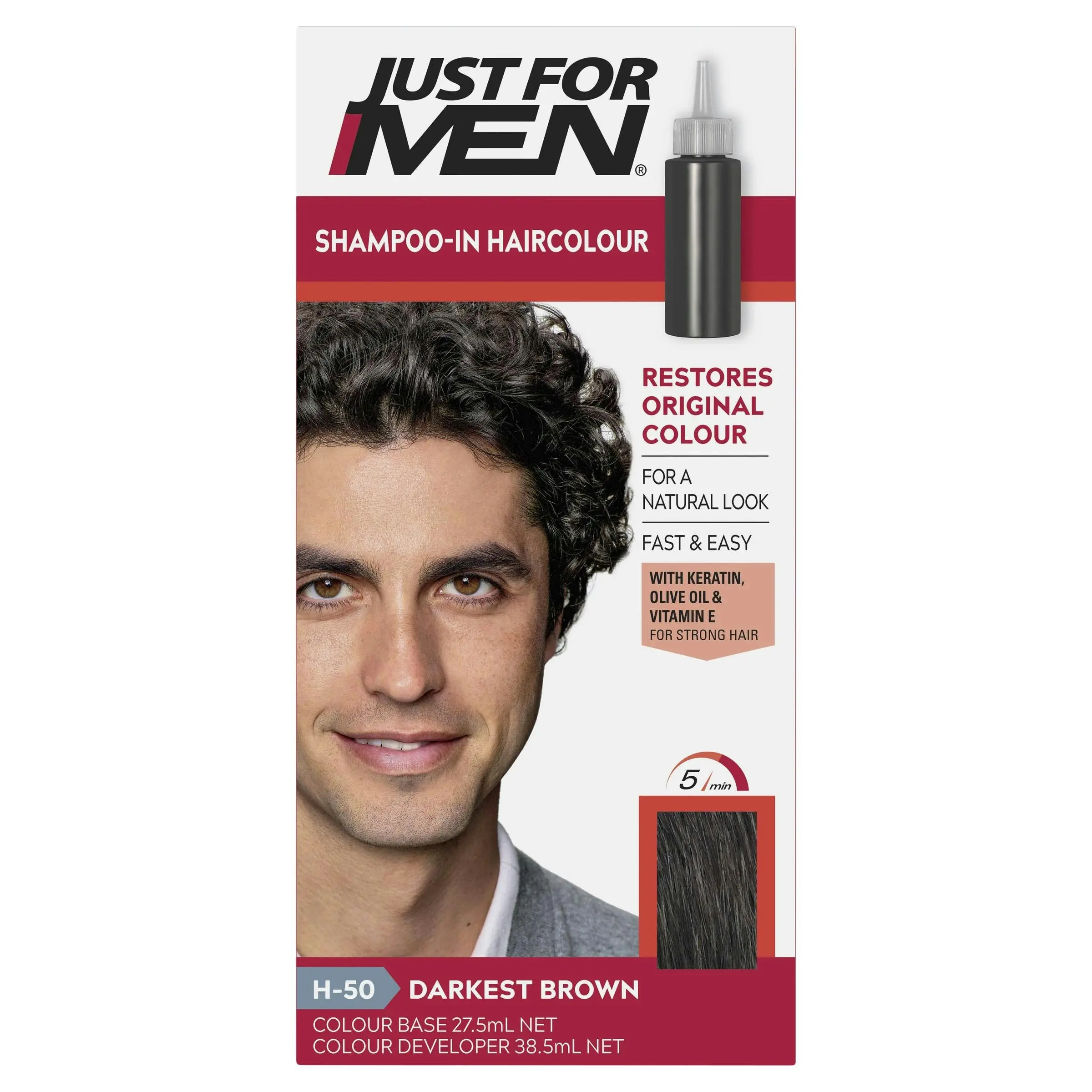 Just For Men Shampoo-In Haircolour 50 Darkest Brown