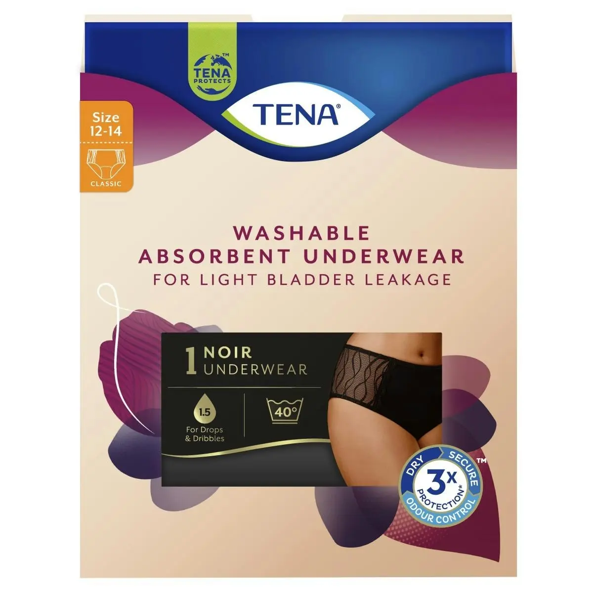 TENA Washable Absorbent Underwear Classic Size 12-14