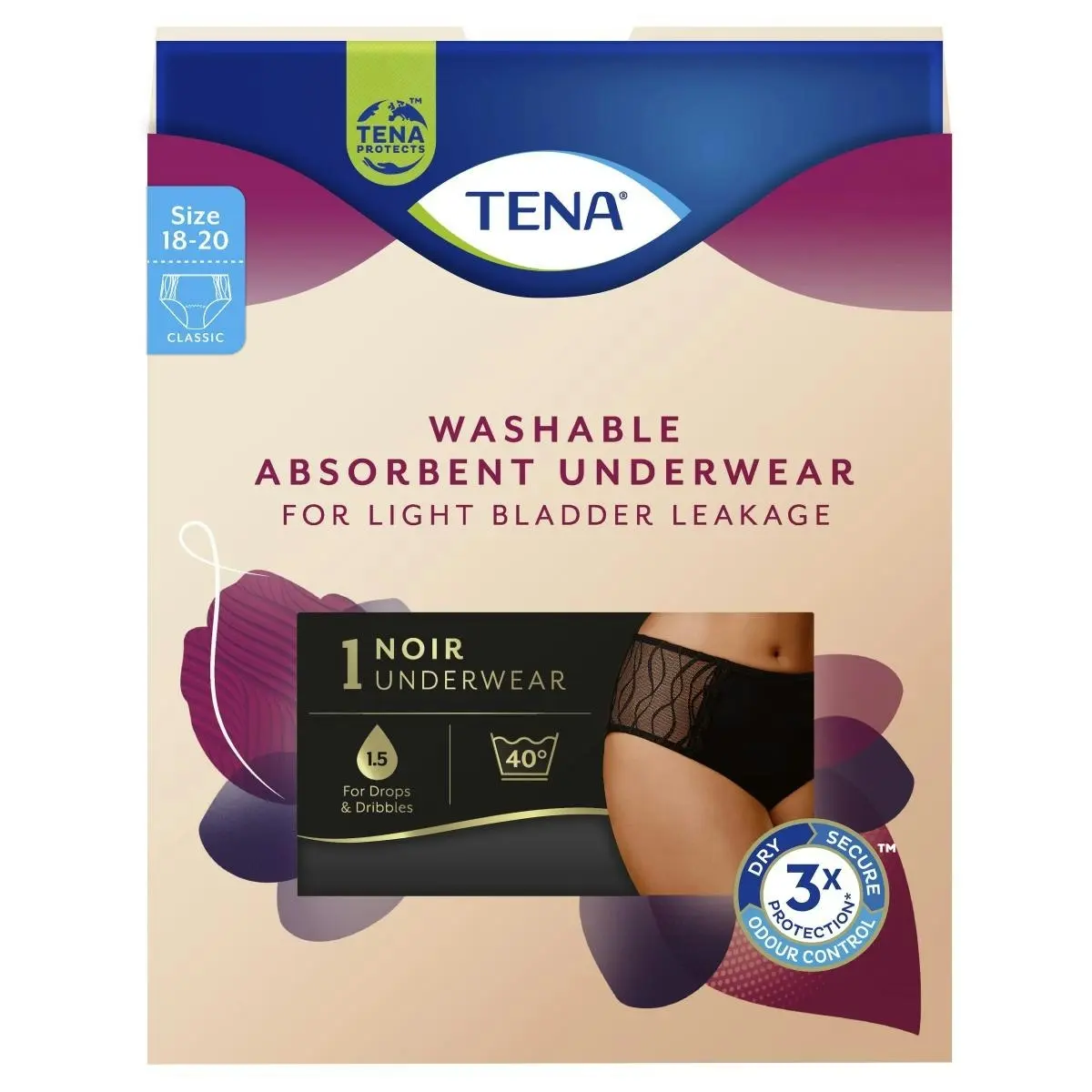 TENA Washable Absorbent Underwear Classic Size 18-20