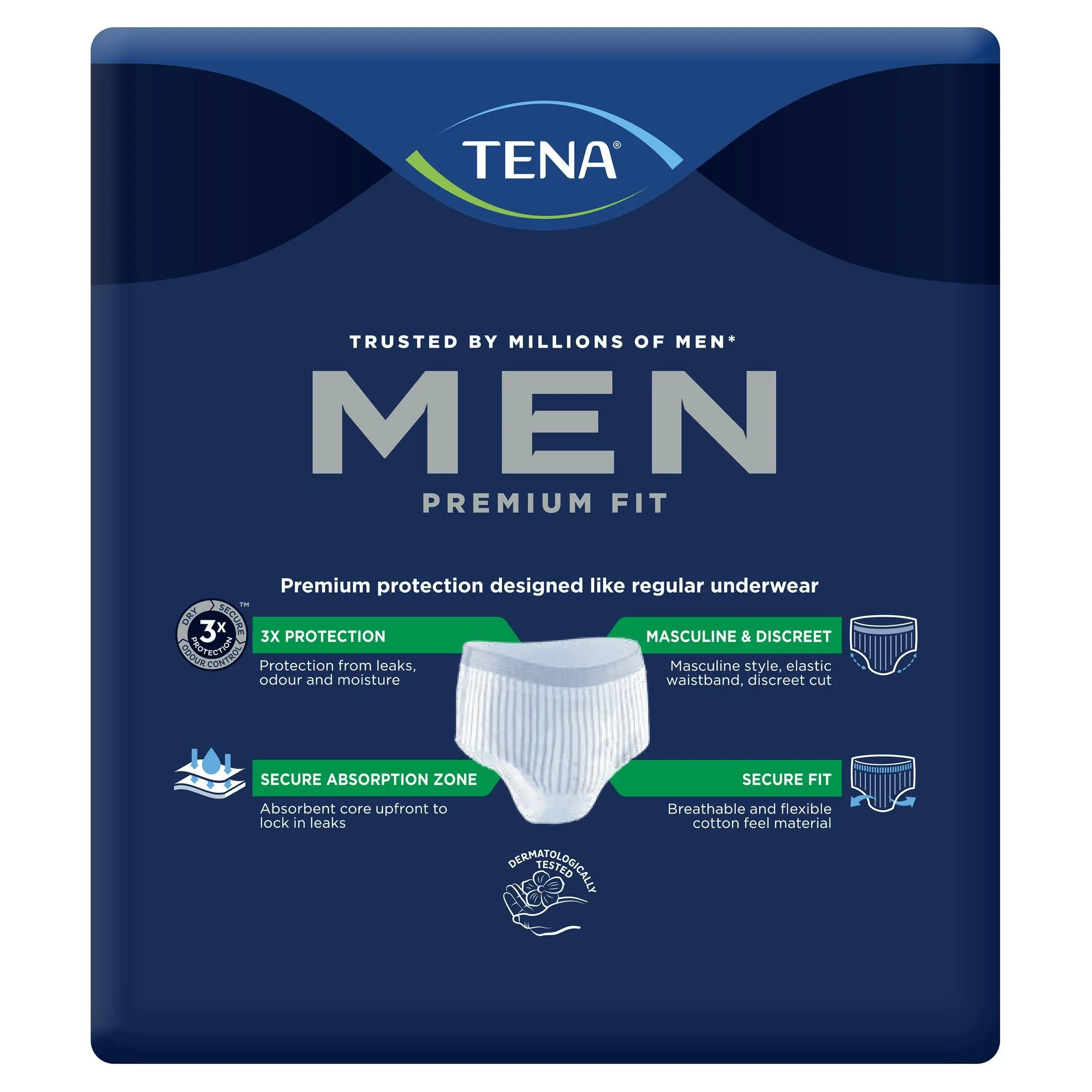 TENA Men Discreet Protection Protective Underwear Level 4 Maxi 8 Pack